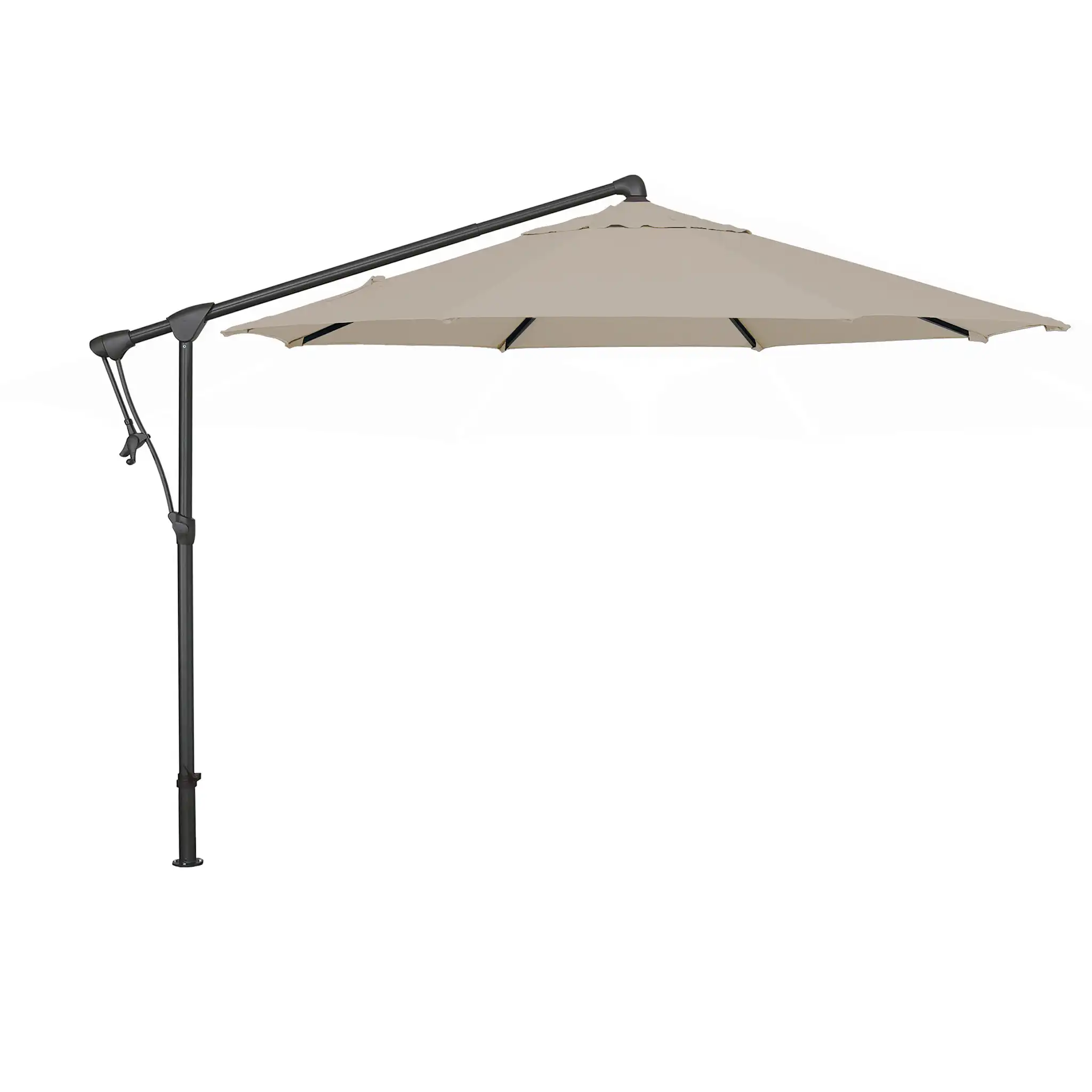 10' Classic Octagon Tilting Cantilever Umbrella - Champagne Linen - Image 5