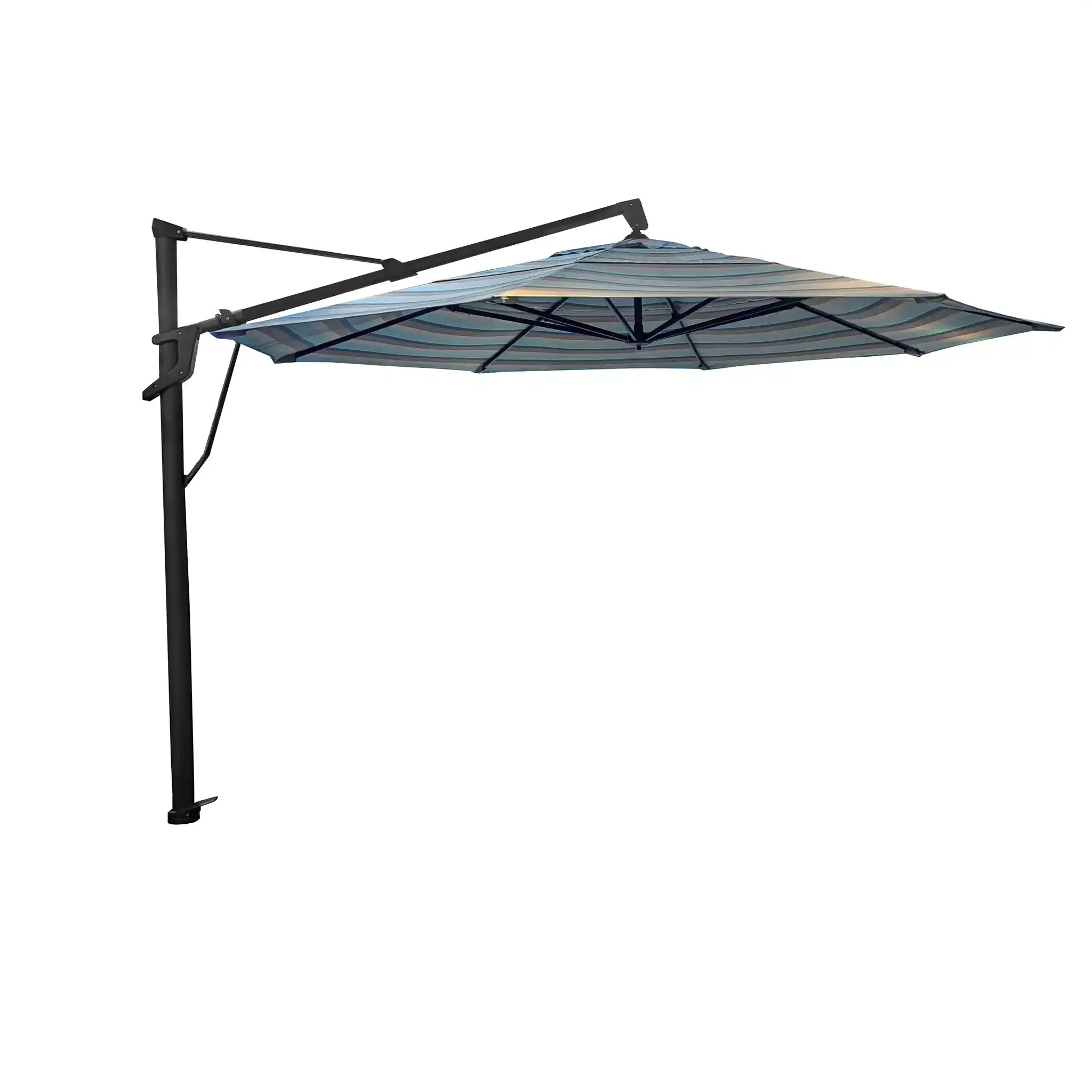 13' Designer Octagon AKZ+ Cantilever Umbrella - Gateway Mist Stripe - Image 6