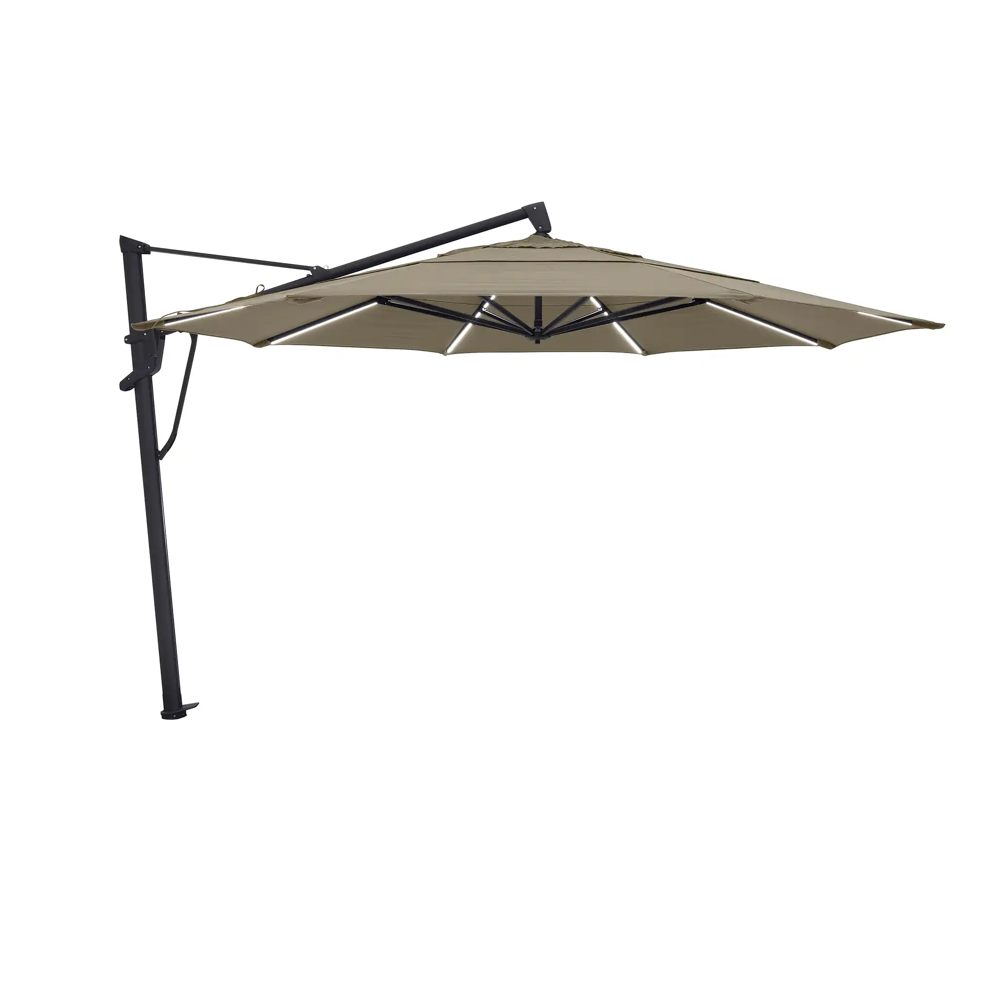 13' Designer Octagon AKZ+ Starlux Cantilever Umbrella - Cast Ash - Image 5
