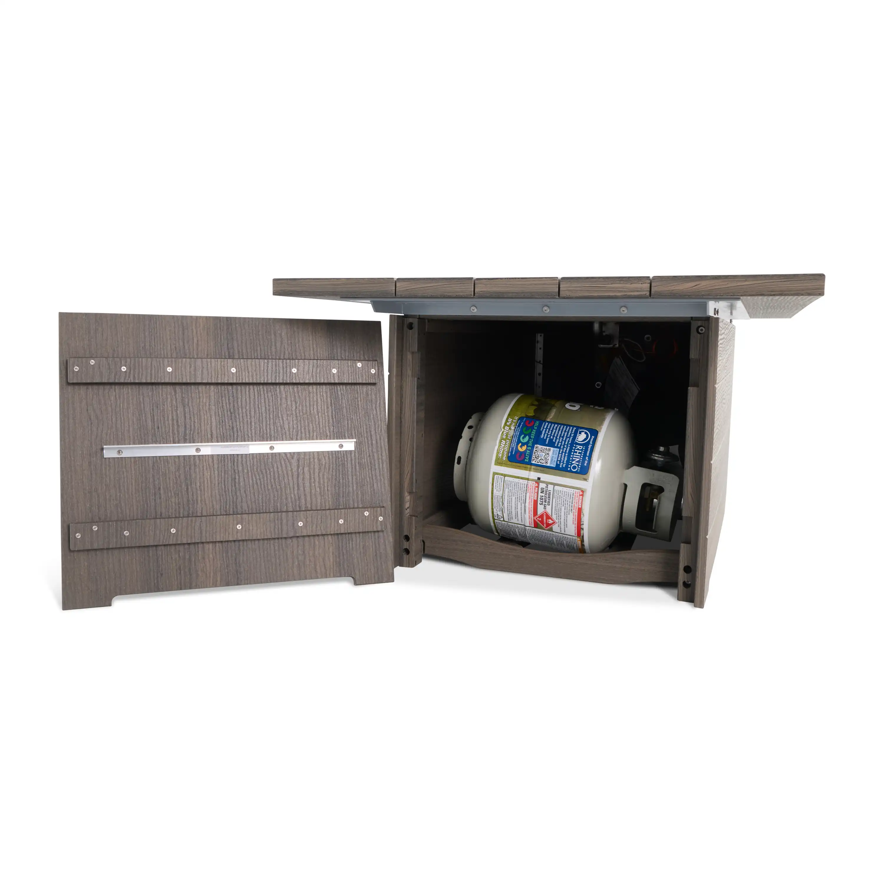 35"x53" Heathered Smoke Aura Fire Table W/ Wind Guard - Image 12