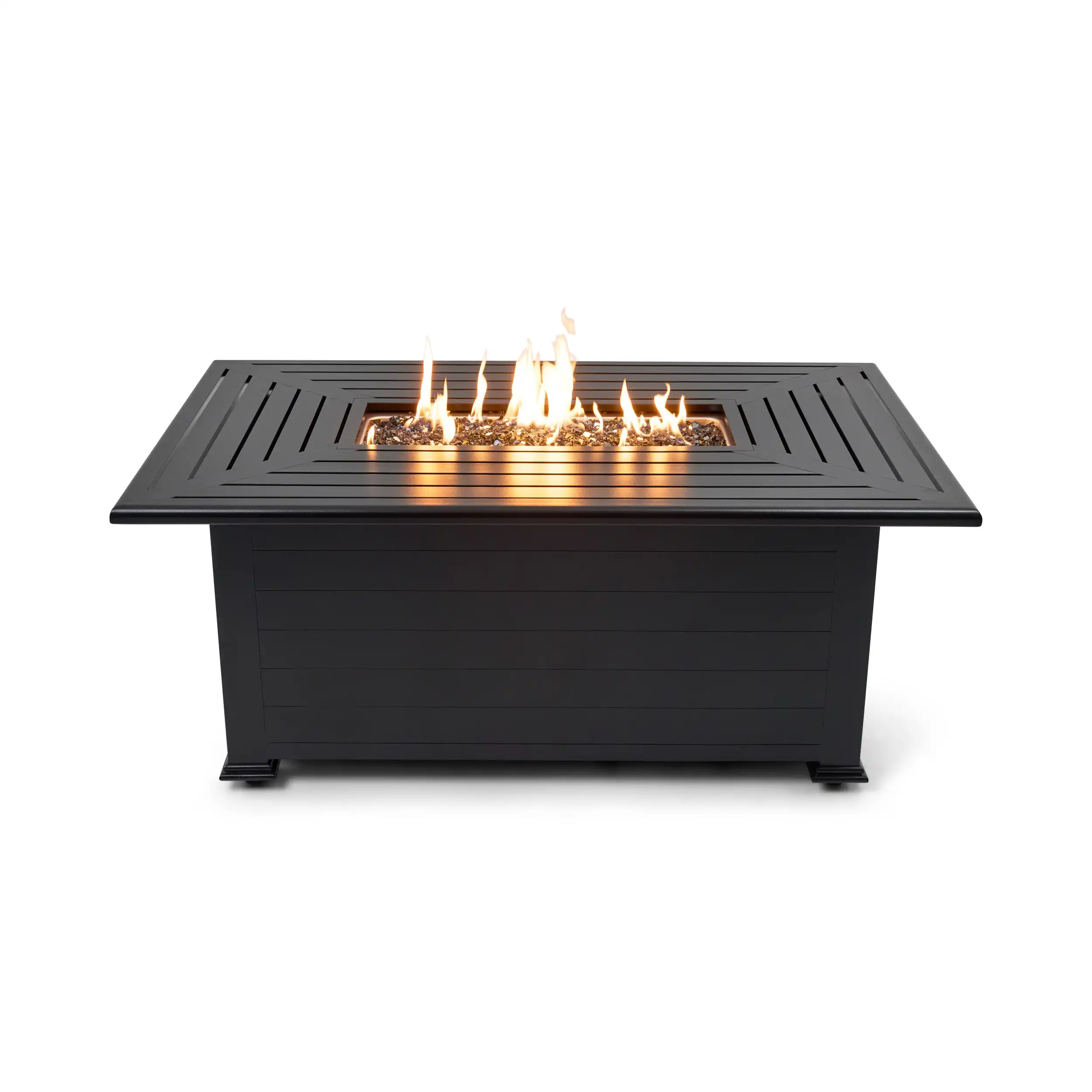 36"x58" Black Farnham Slat Fire Table W/ Lid - Image 3