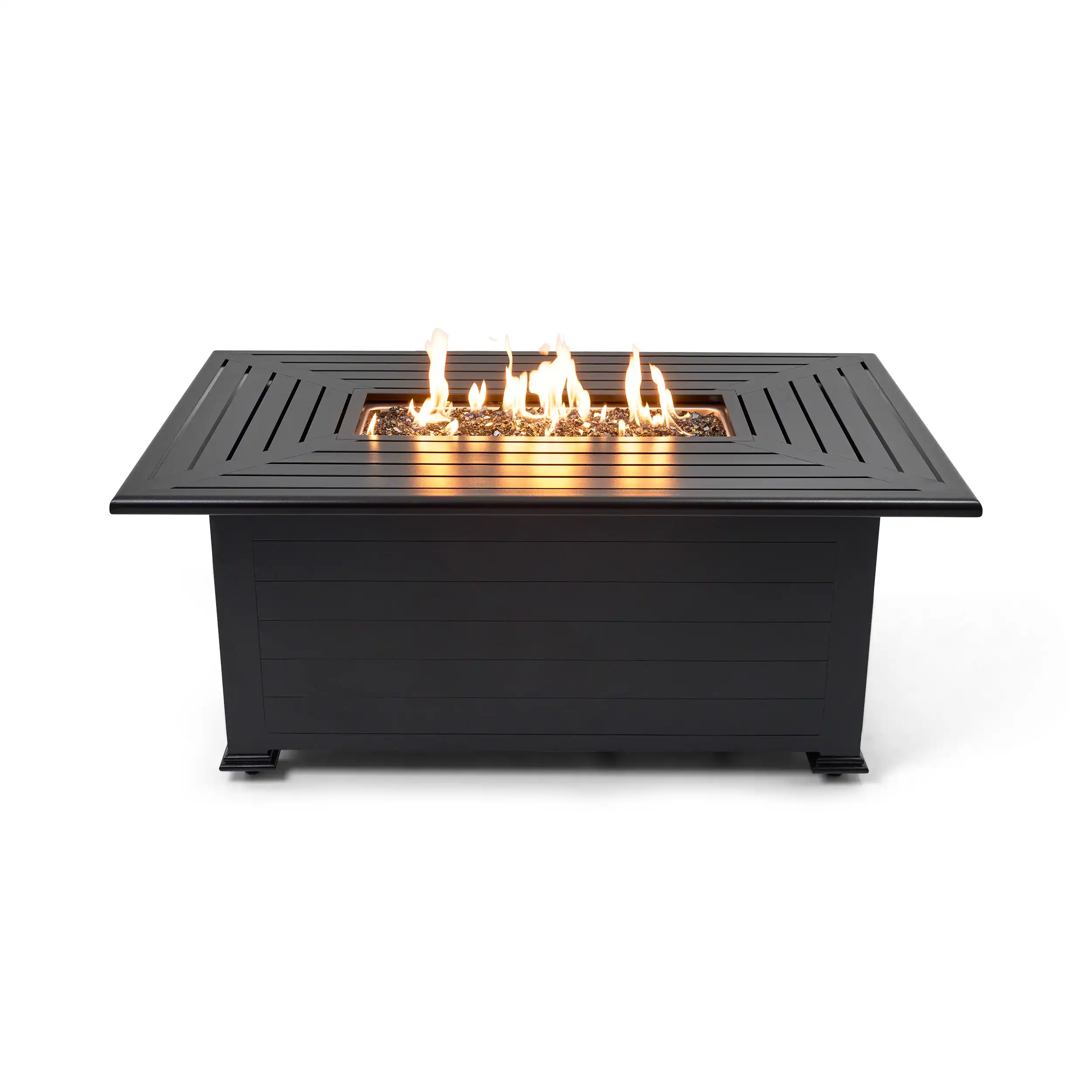 36"x58" Black Farnham Slat Fire Table W/ Lid - Image 4