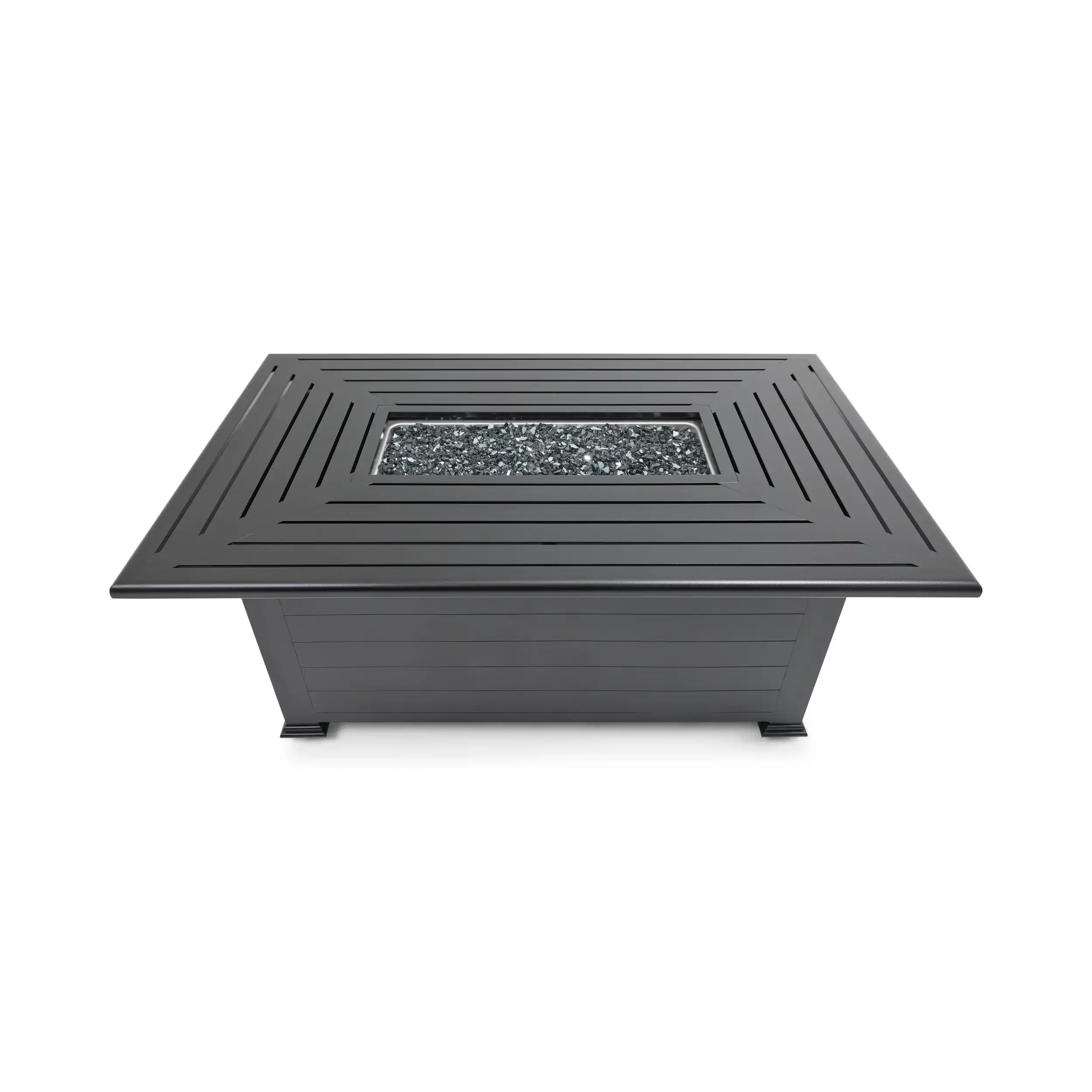 36"x58" Black Farnham Slat Fire Table W/ Lid - Image 7