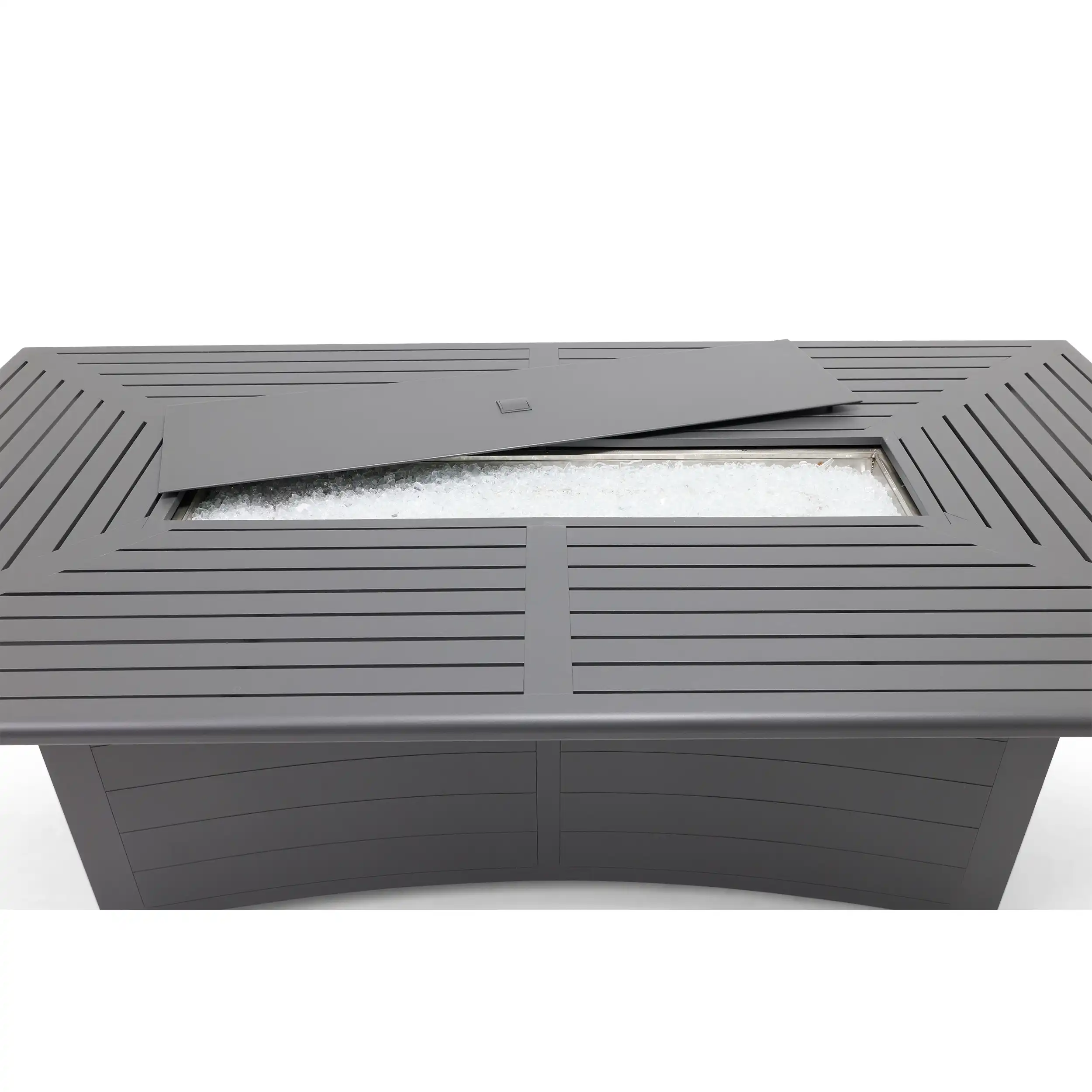 44"x84" Farnham Graphite Fire Dining Table W/ Lid - Image 10