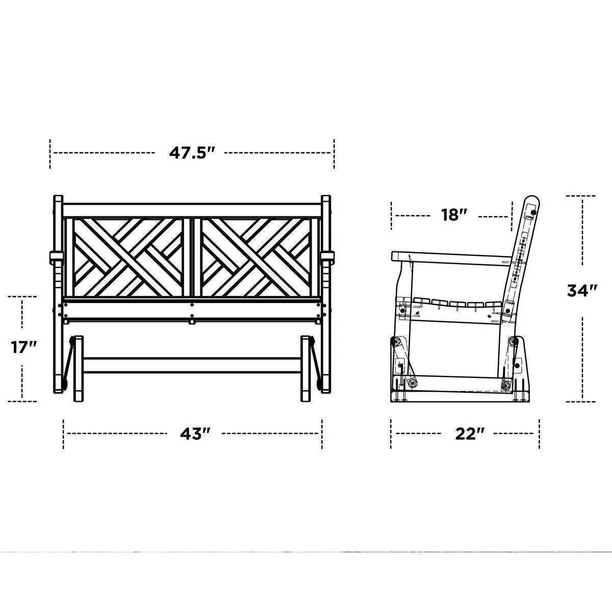48" Chippendale Glider - Image 9