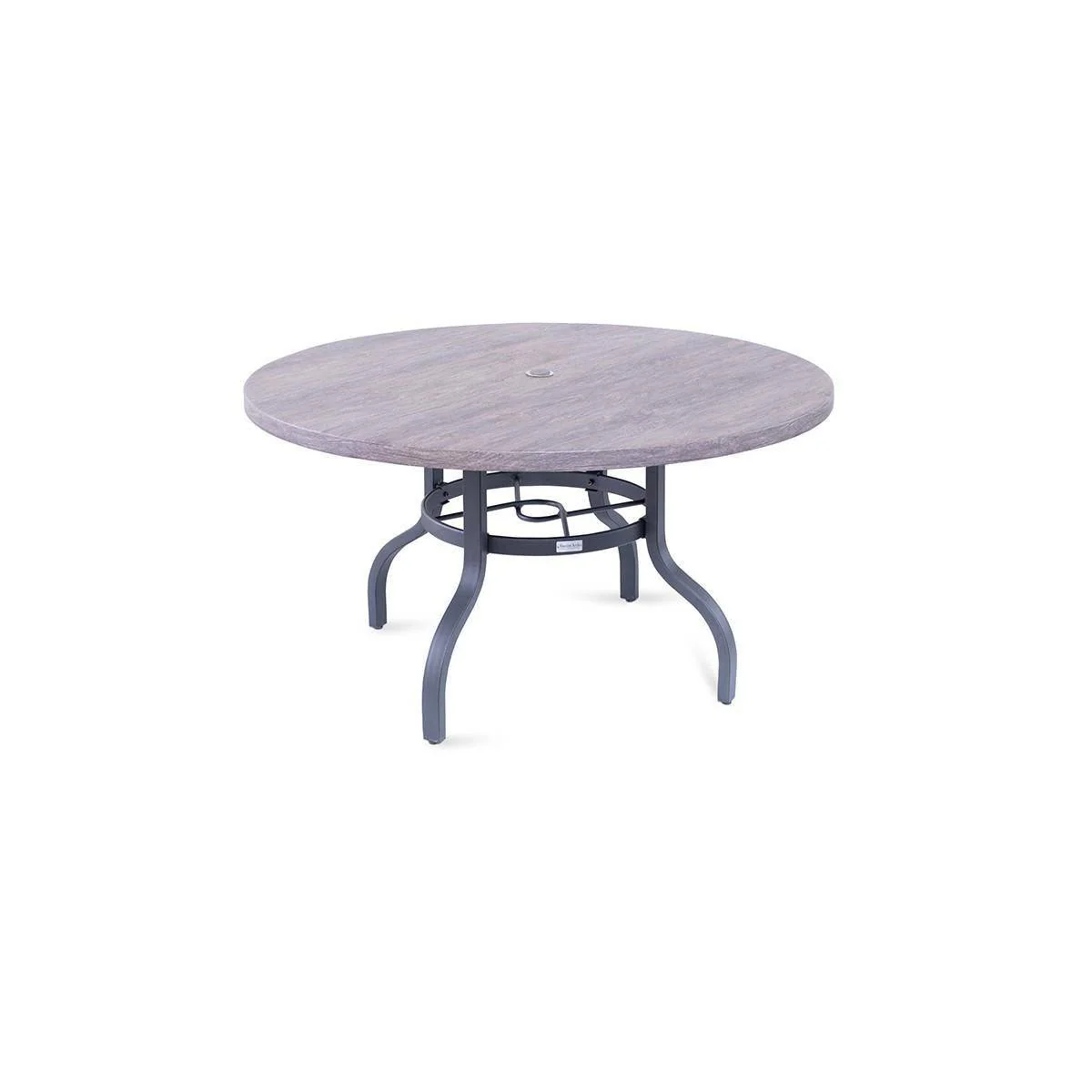 54" Round Salvaged Lumber Erie Etched Aluminum Table
