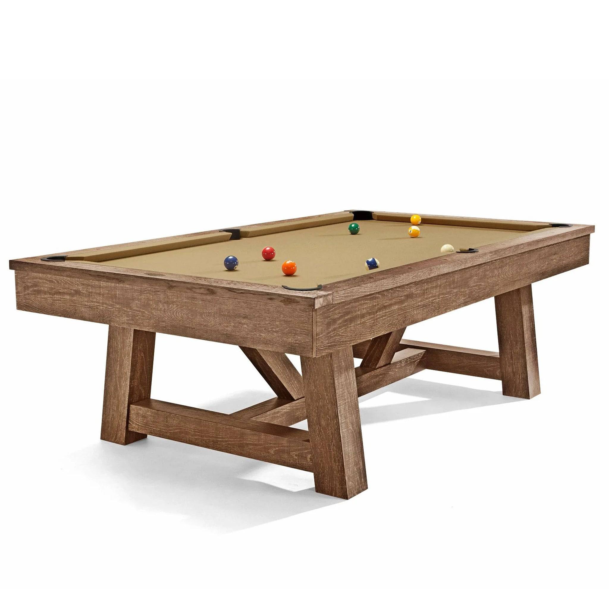8' Brunswick Botanic Pool Table - Rustic Dark Brown