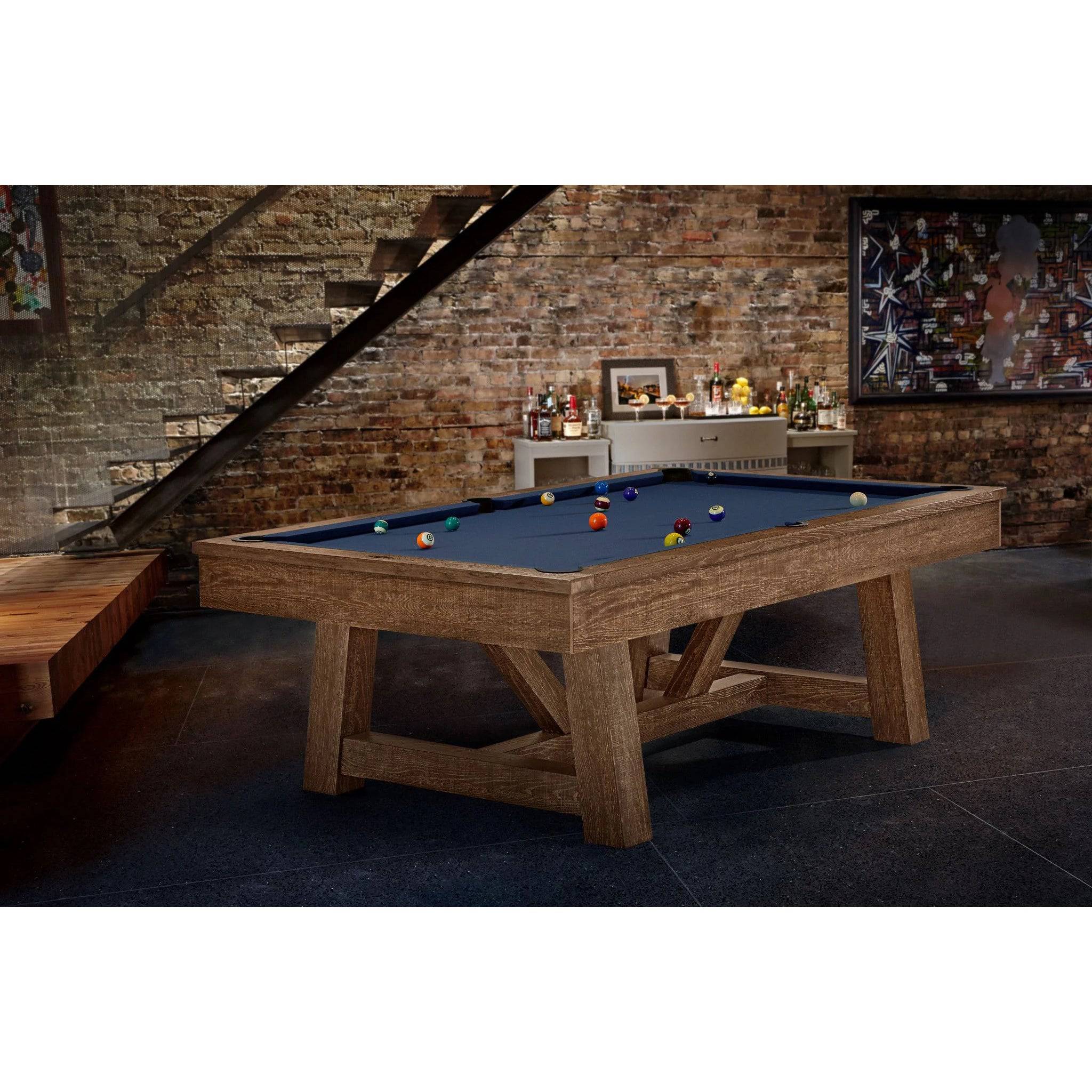8' Brunswick Botanic Pool Table - Rustic Dark Brown - Image 6