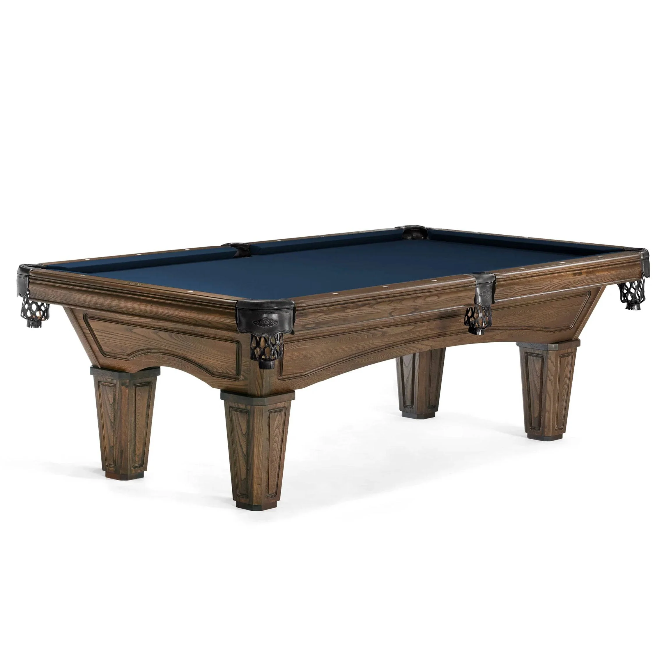 8' Brunswick Glenwood Pool Table W/ Tapered Legs - Coffee