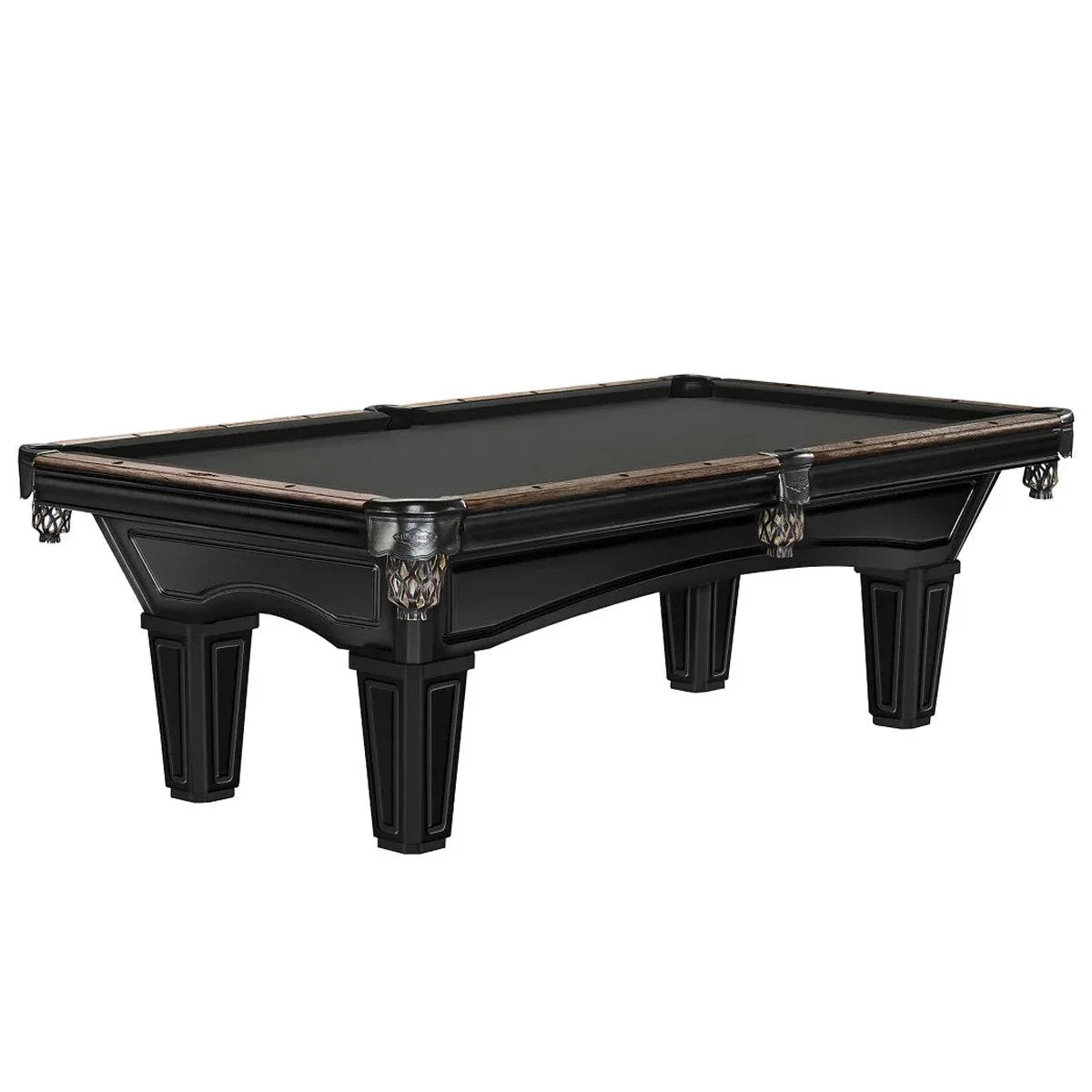 7' Brunswick Glenwood Pool Table W/ Tapered Legs - Matte Black/Coffee