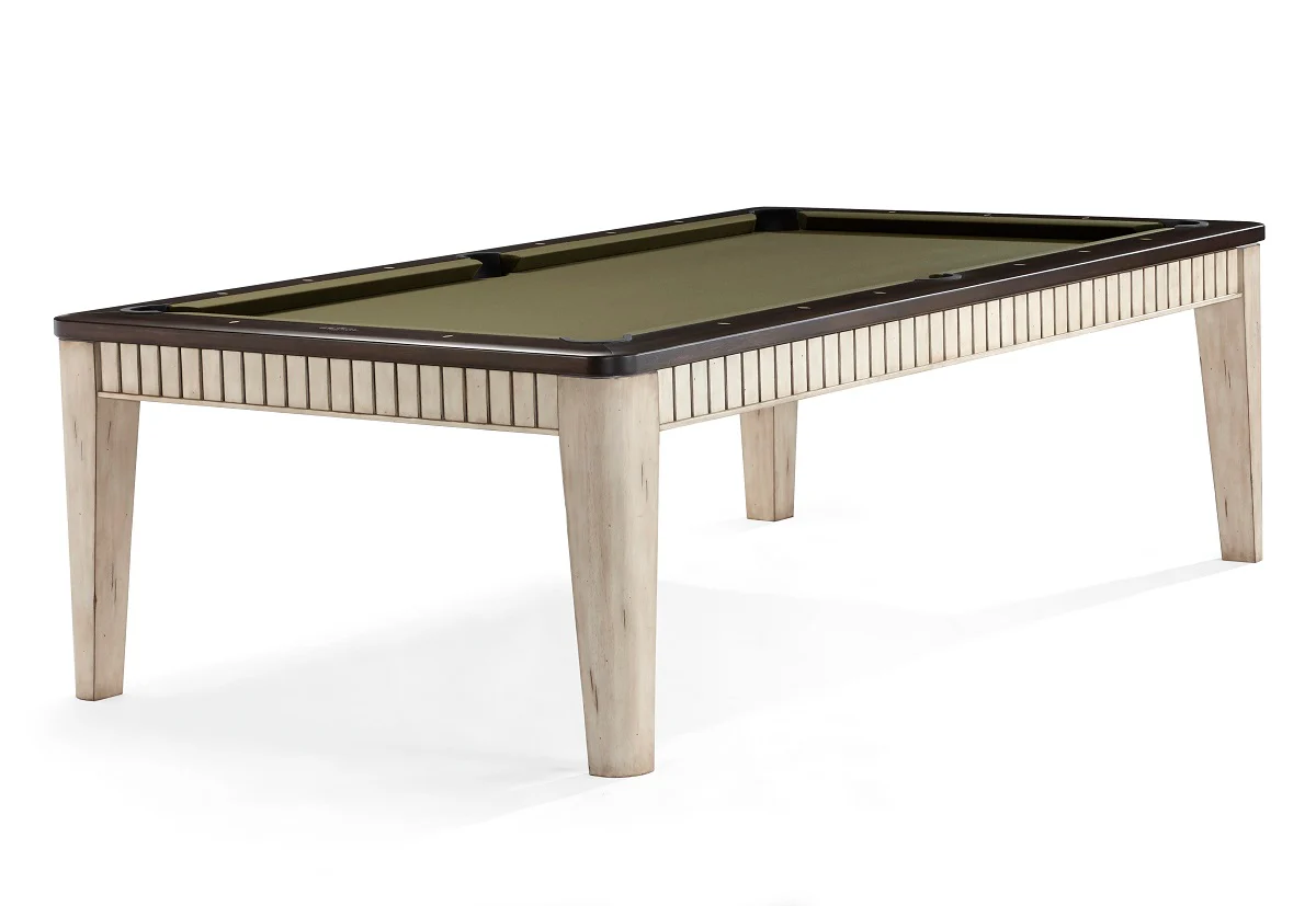 8' Brunswick The Henderson Pool Table - Aged Linen/Walnut Rail