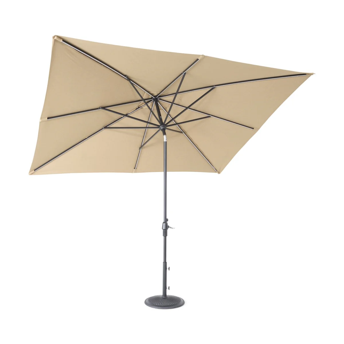 8'x10' Designer Rectangle - Infinite 360° Auto Tilt Solar Lux Umbrella - Heather Beige - Image 4