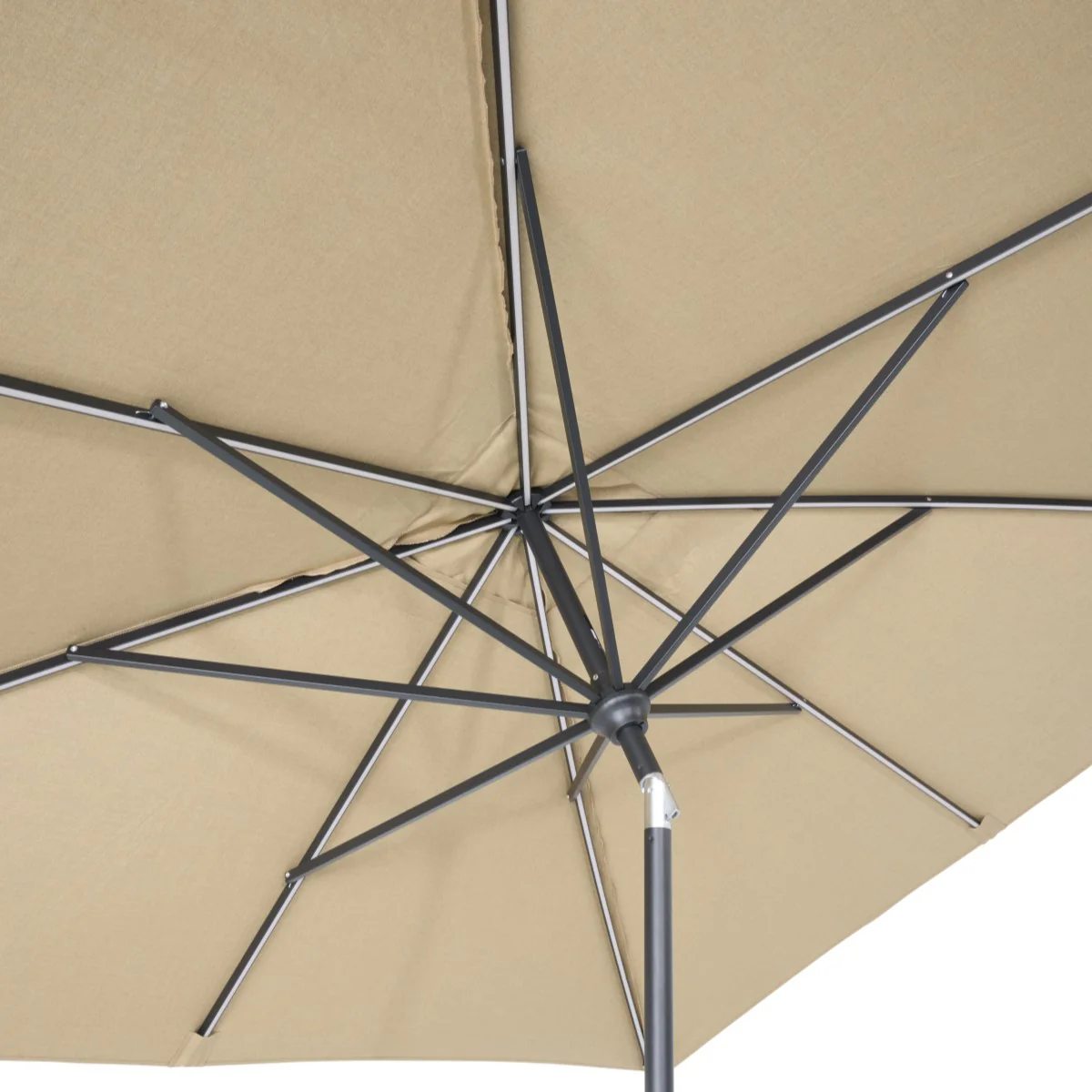 8'x10' Designer Rectangle - Infinite 360° Auto Tilt Solar Lux Umbrella - Heather Beige - Image 5