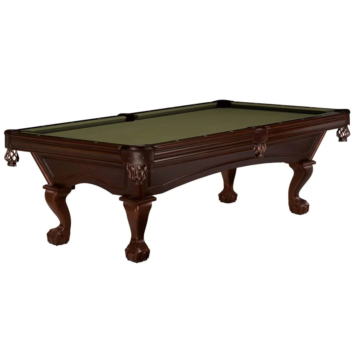 7' Brunswick Glenwood Pool Table W/ Ball & Claw Legs - Espresso