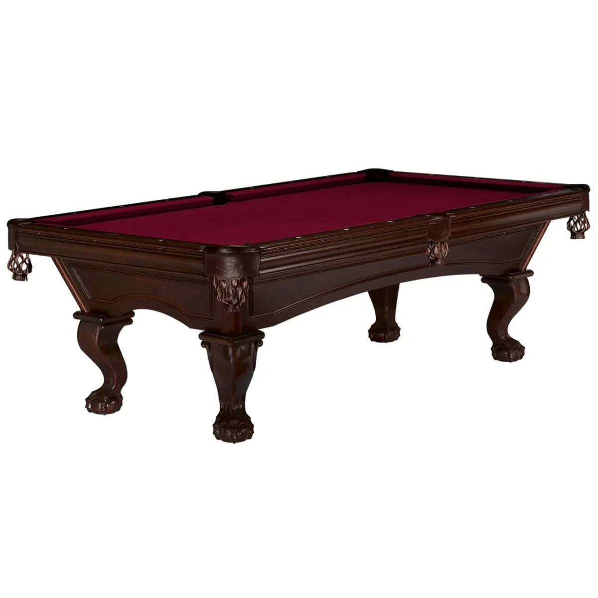 8' Brunswick Glenwood Pool Table W/ Talon Ball & Claw Legs - Espresso