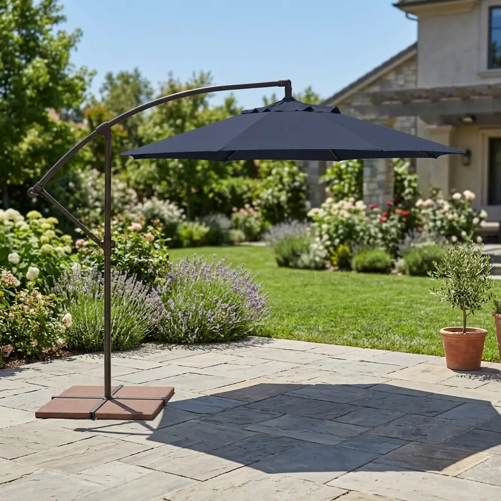 9' Classic Octagon Non-Tilt Cantilever Umbrella - Navy