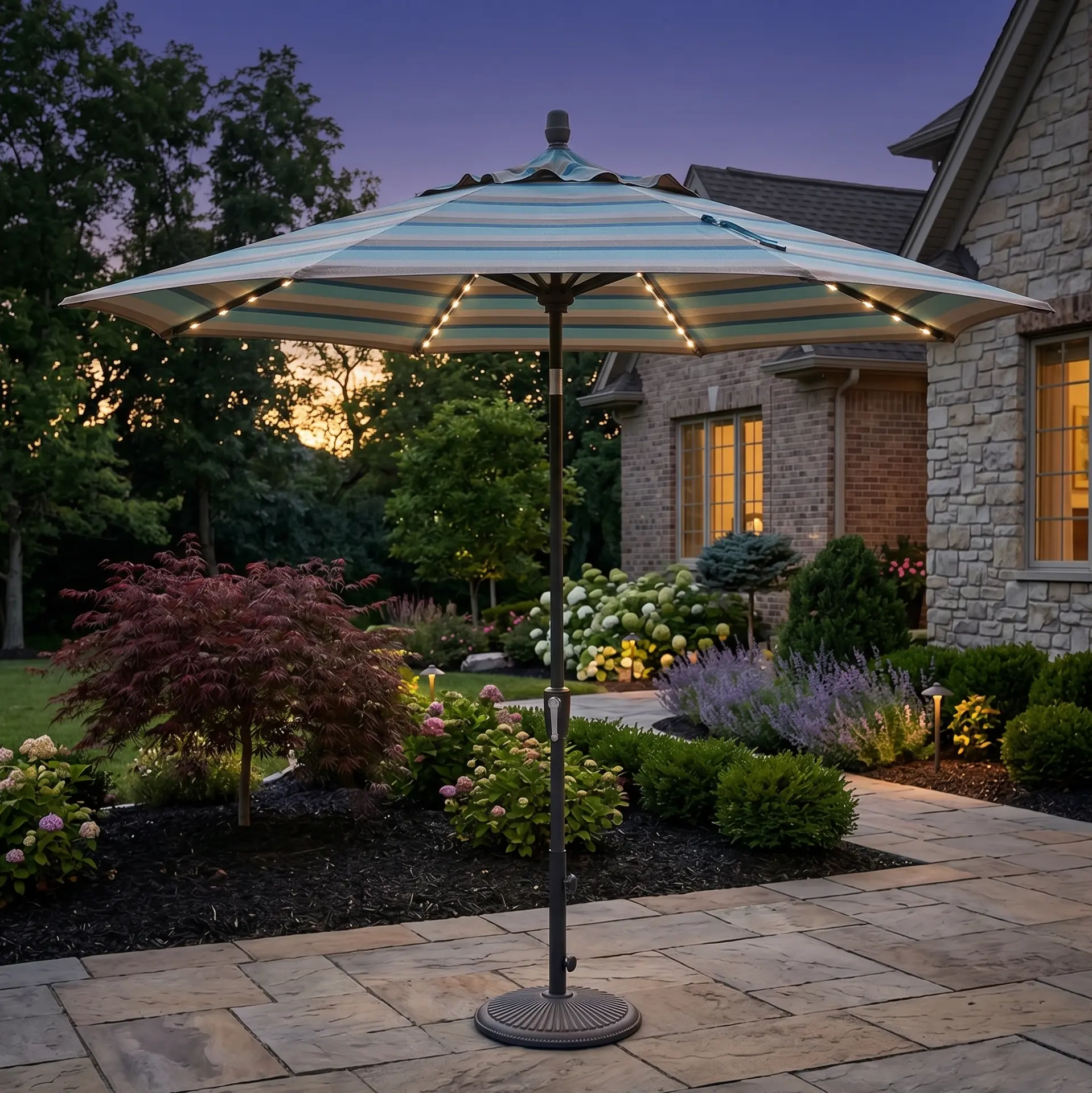 9' Designer Starlight Umbrella - Gateway Mist