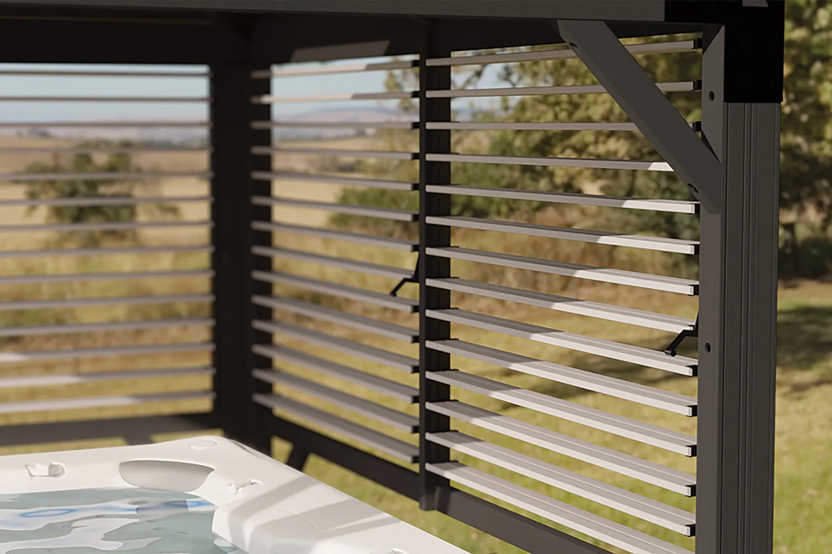 9'x9' Napa Cabana Louvered Gazebo W/ Side Bar & 2 Barstools - Image 8