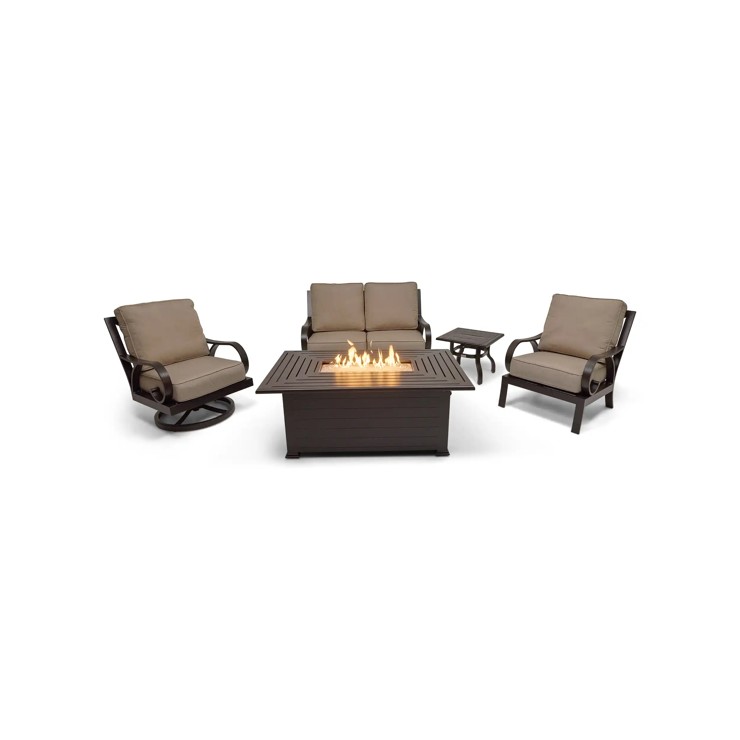 Aberdeen 5 Piece Loveseat Firepit/Chat Group - Image 3