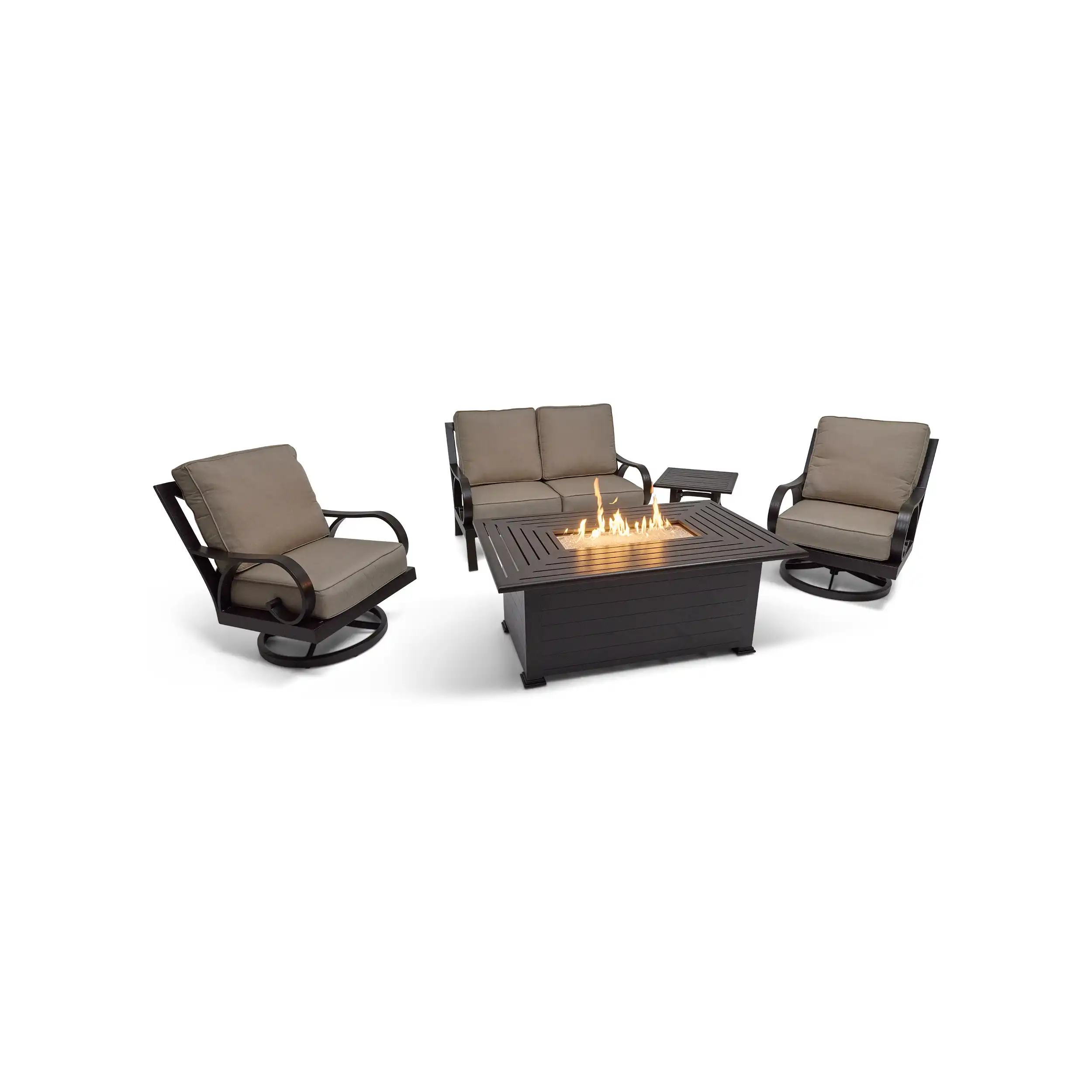 Aberdeen 5 Piece Loveseat Firepit/Chat Group - Image 4