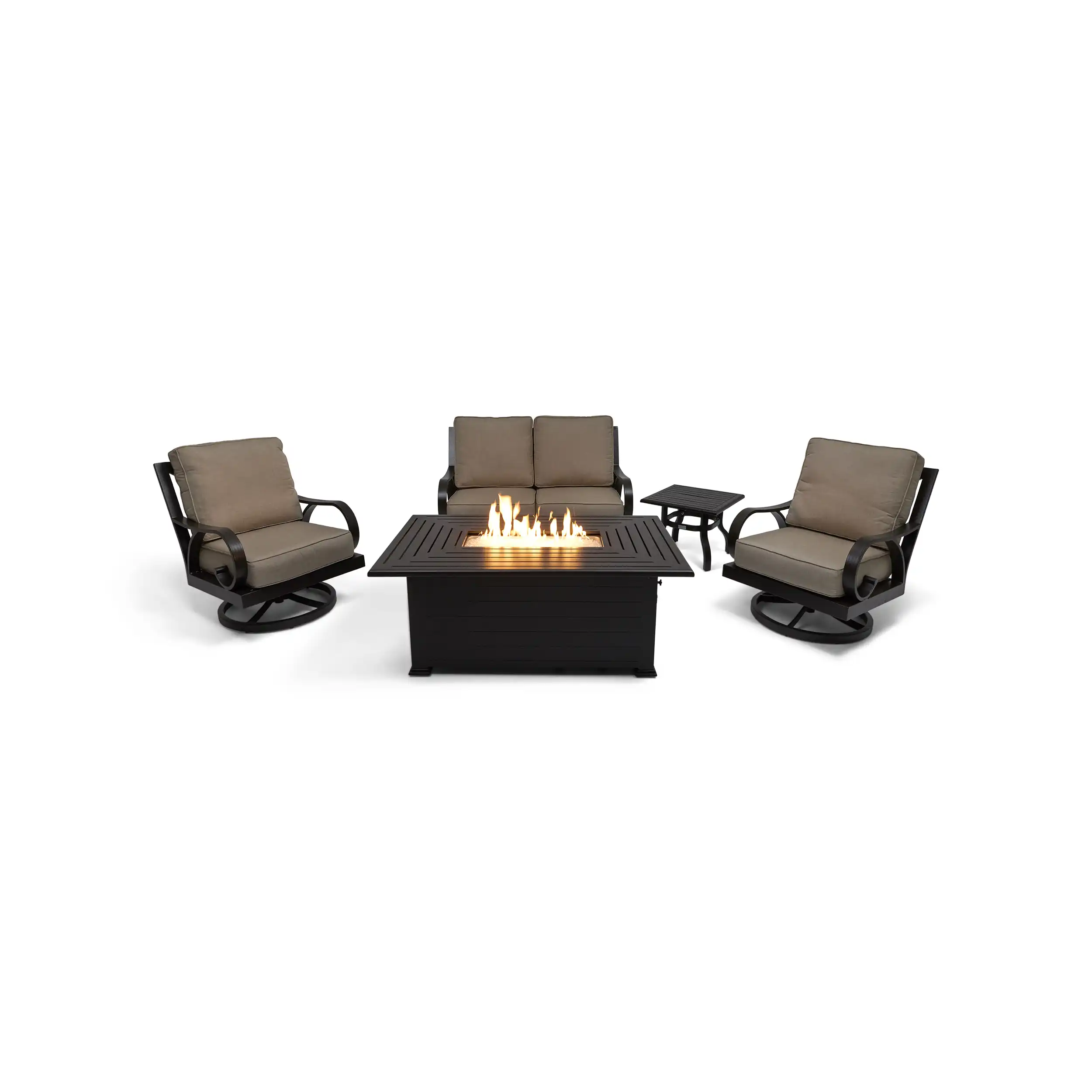 Aberdeen 5 Piece Loveseat Firepit/Chat Group - Image 5