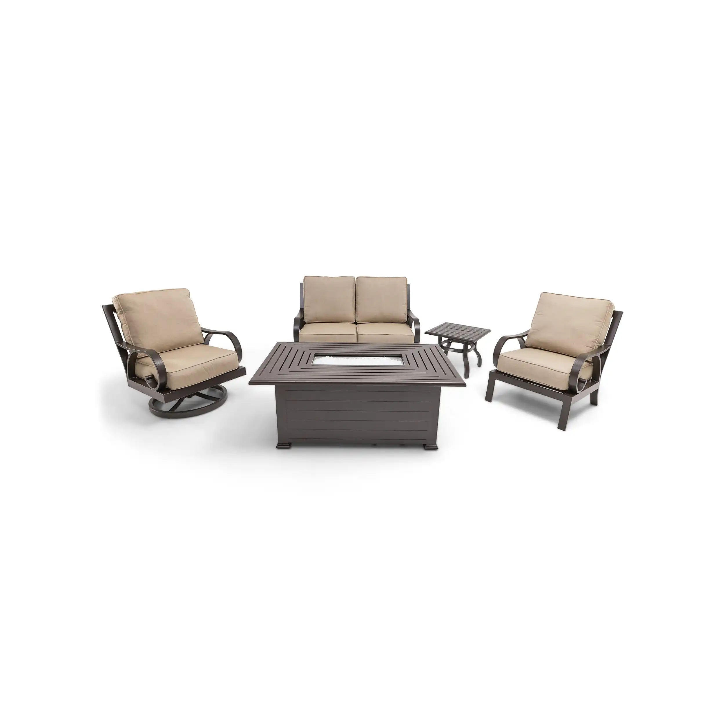 Aberdeen 5 Piece Loveseat Firepit/Chat Group - Image 7