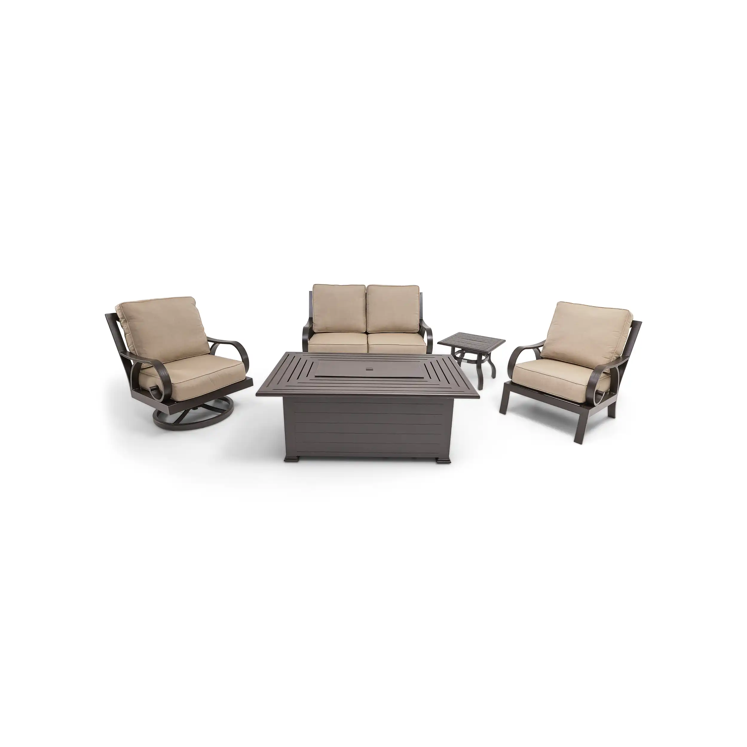 Aberdeen 5 Piece Loveseat Firepit/Chat Group - Image 8