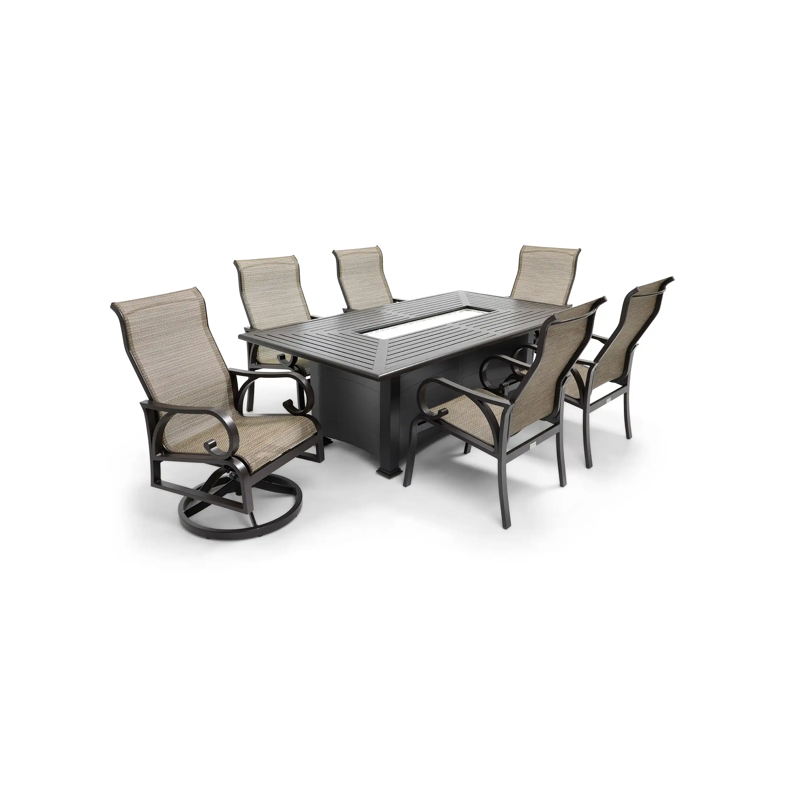 Aberdeen 7 Piece Firepit Dining Group - Image 4