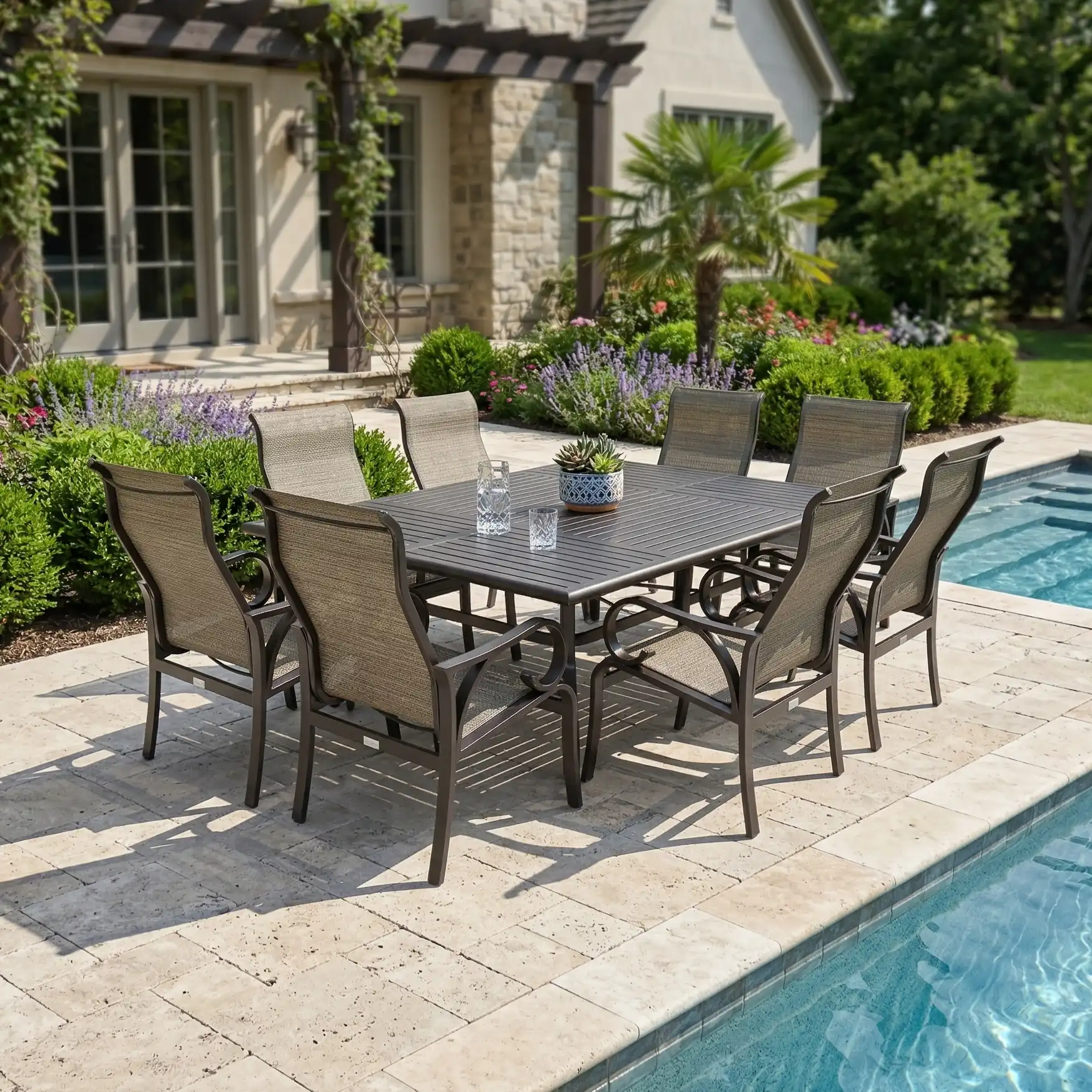 Aberdeen 9 Piece Dining Group W/ 60"x84" Rect. Table