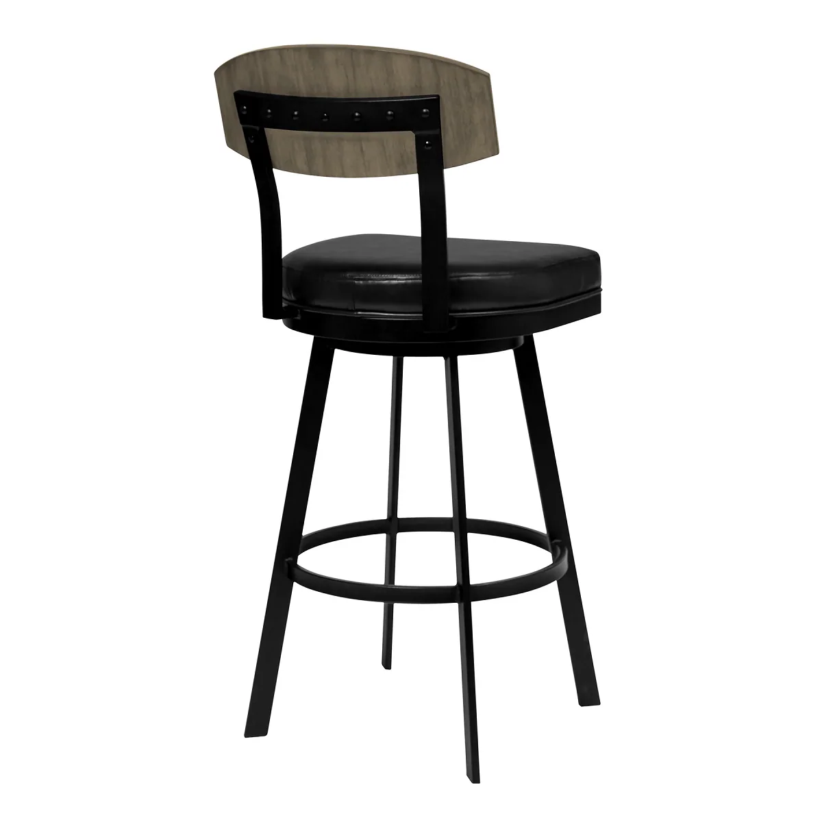 Atmore Armless Swivel 30" Barstool - Black/Grey - Image 2