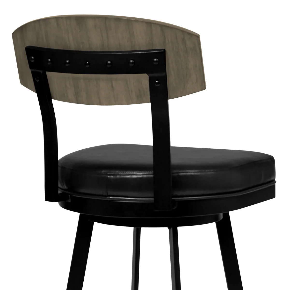Atmore Armless Swivel 30" Barstool - Black/Grey - Image 4
