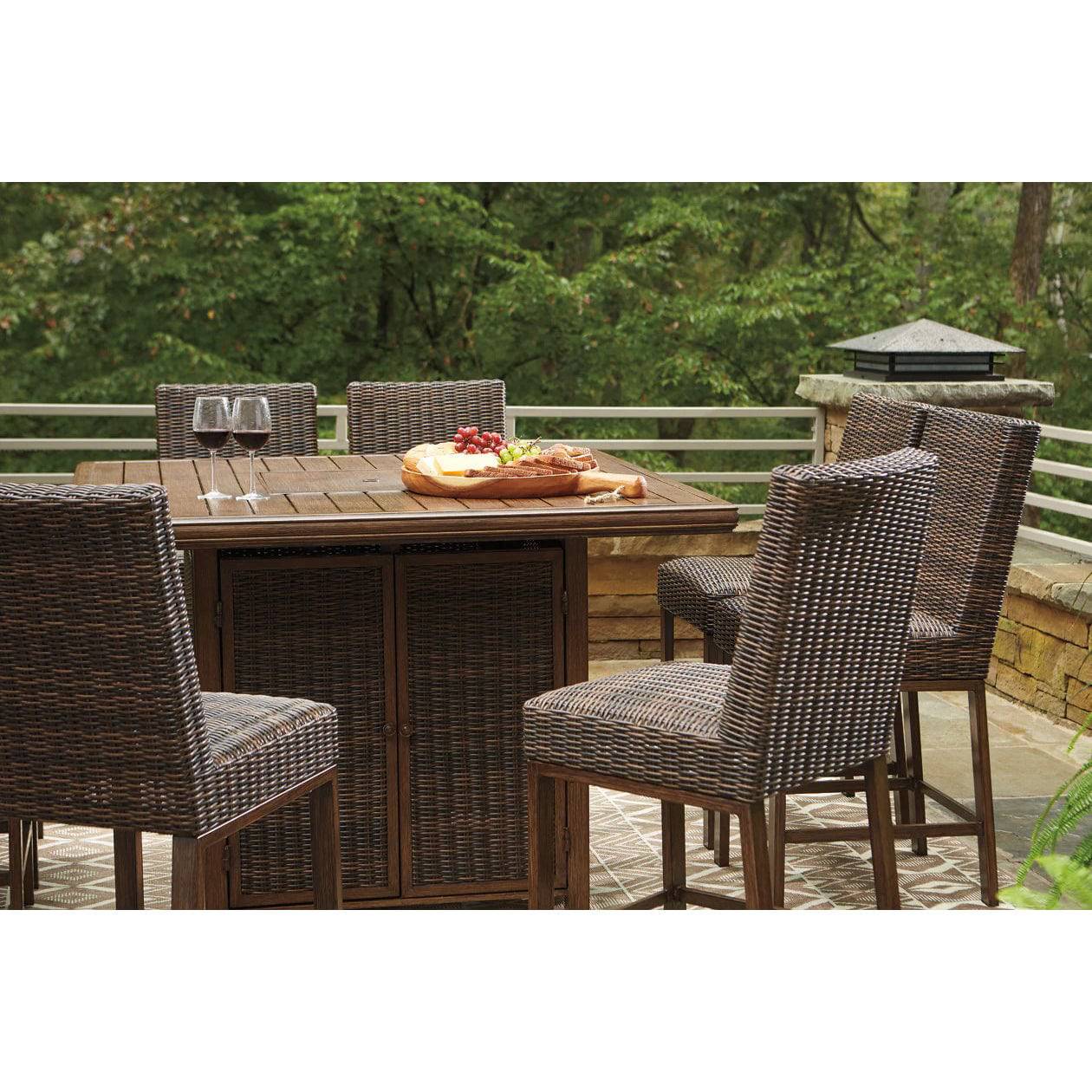 Bayfield 9 Piece Bar Height Fire Table Group - Image 3