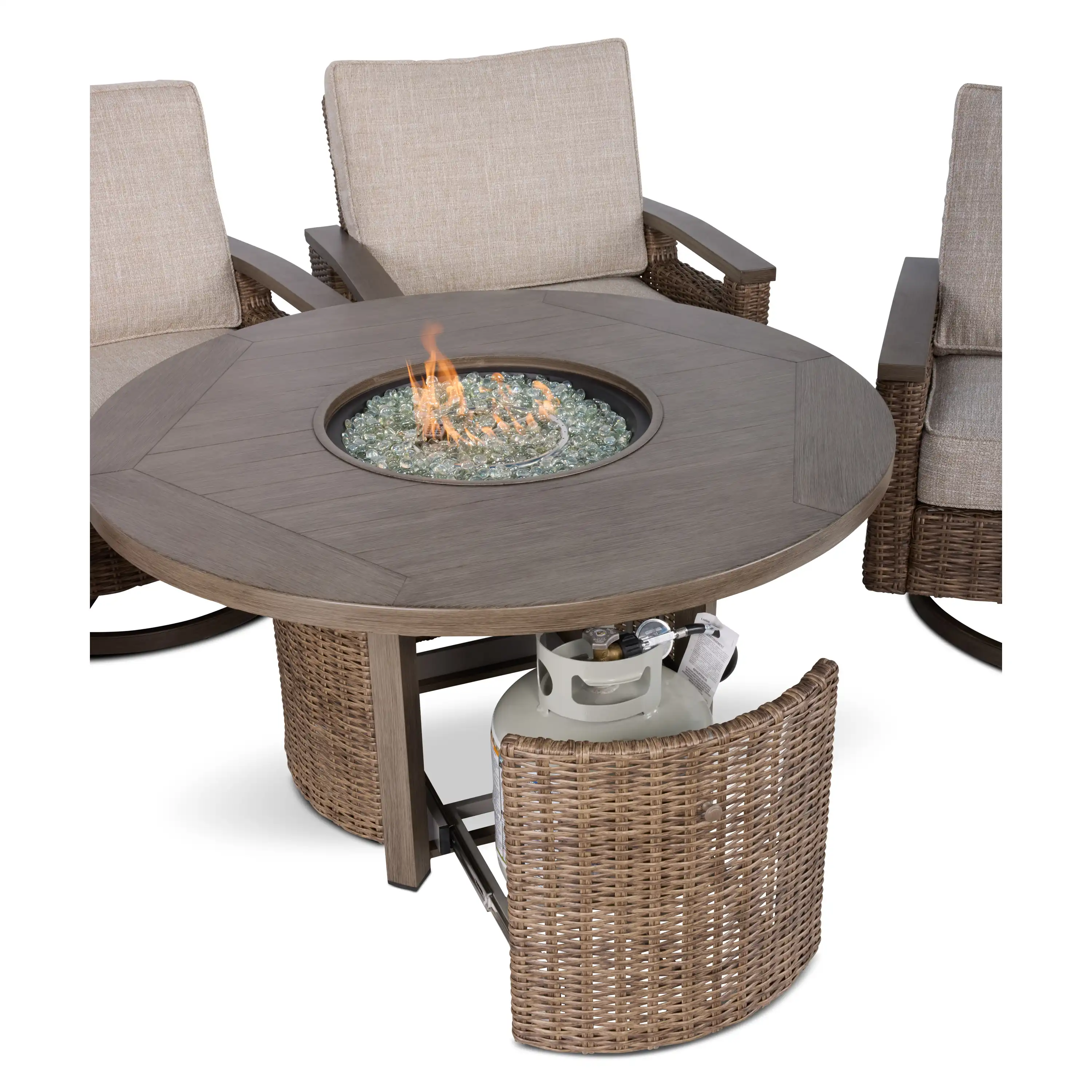Bayfield Driftwood 5 Piece Firepit Chat Group - Image 5