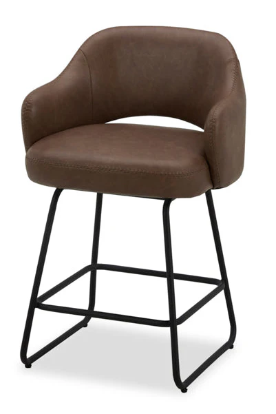Brody Deluxe Uph. Swivel 26" Counter Stool - Brown