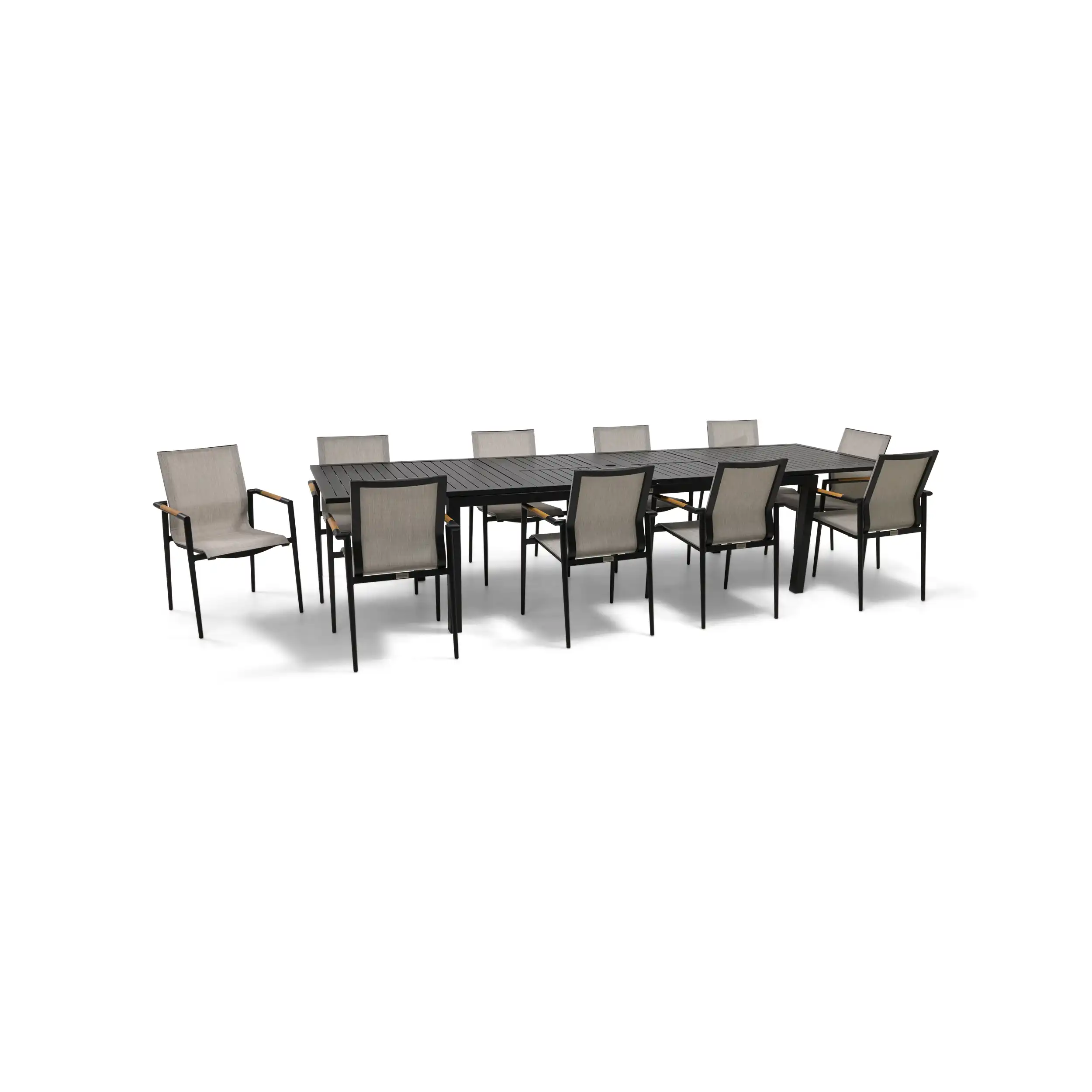 Capri 11 Piece Grey Sling Dining Group - Image 2