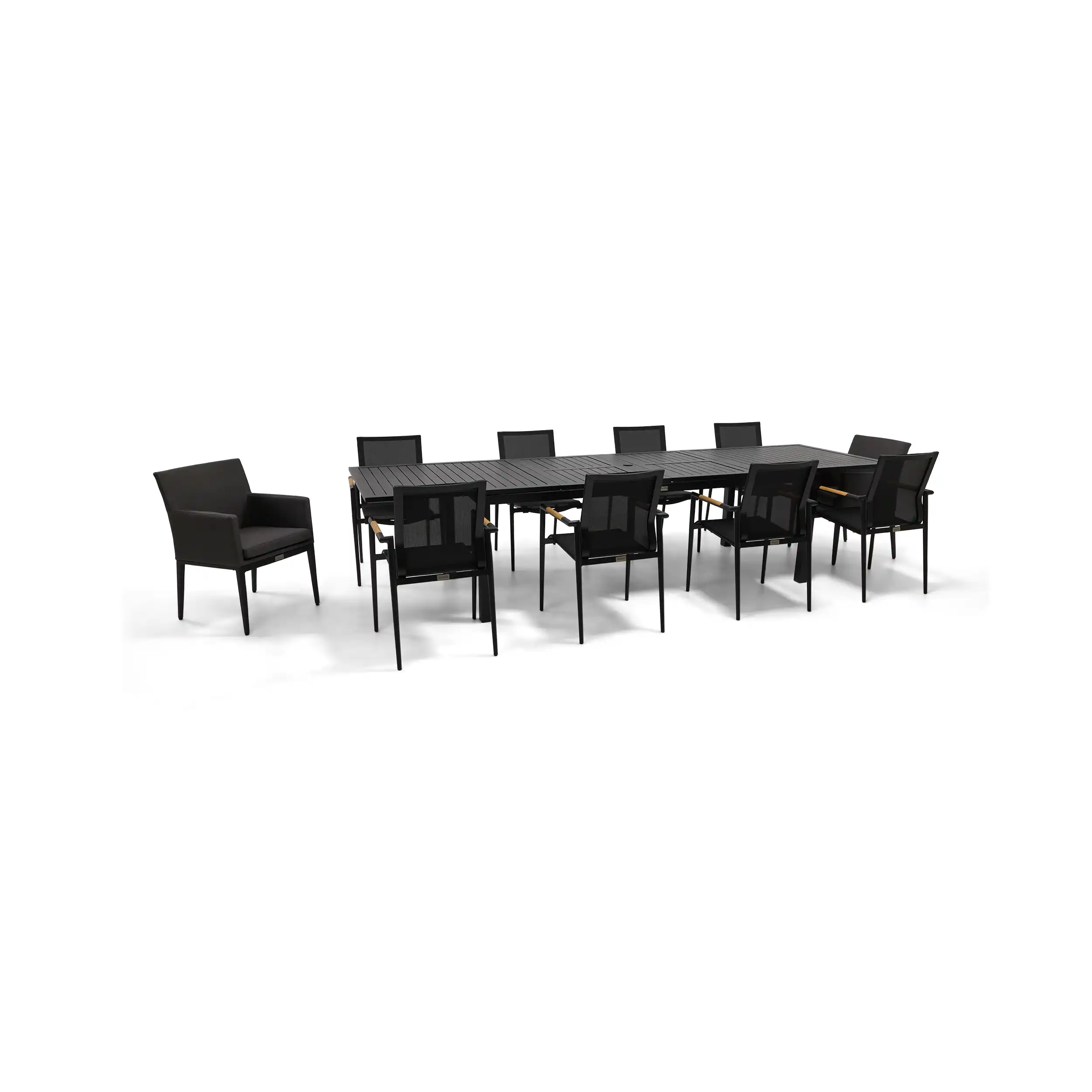 Capri 11 Piece Black Sling Dining Group - Image 4