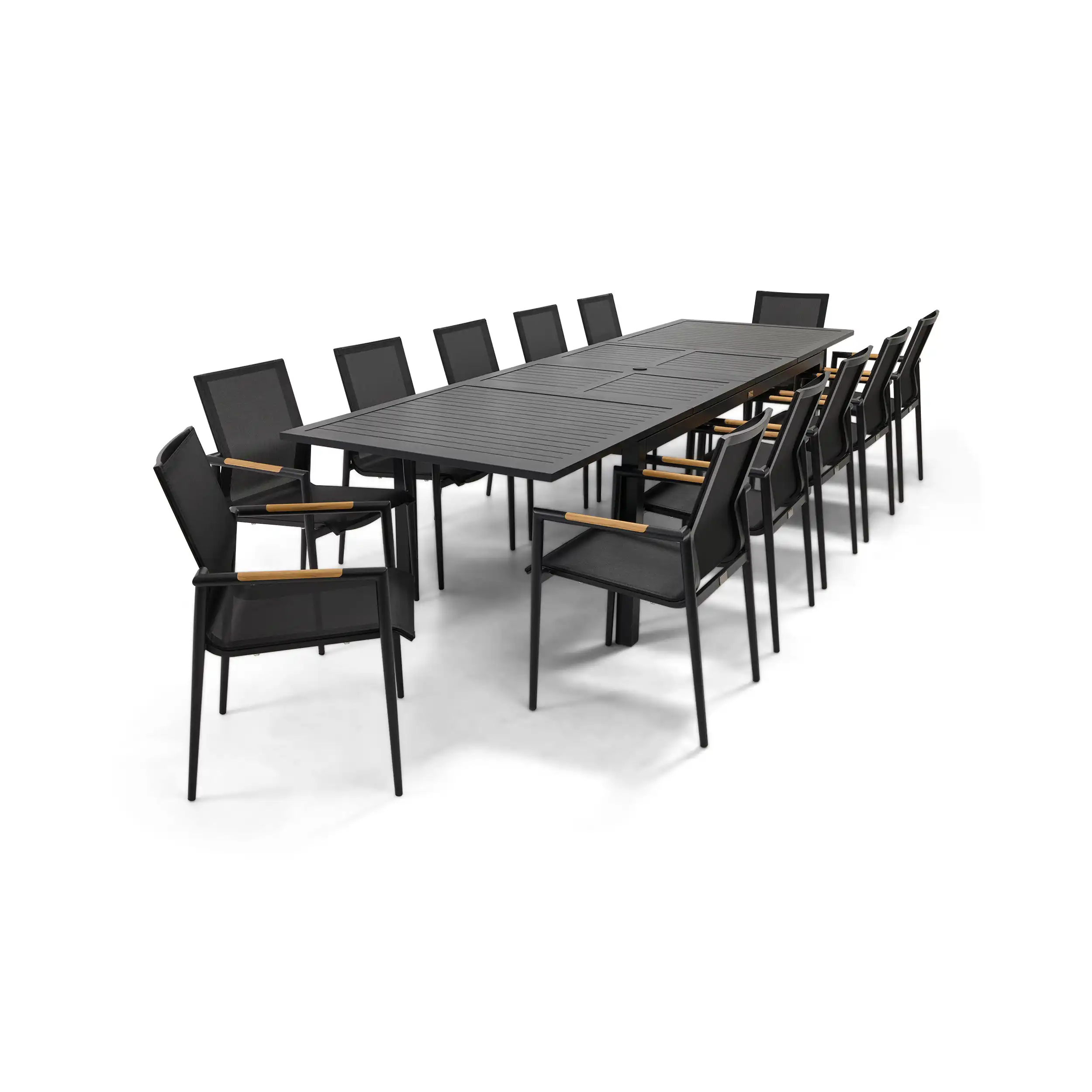 Capri 13 Piece Black Sling Dining Group - Image 3
