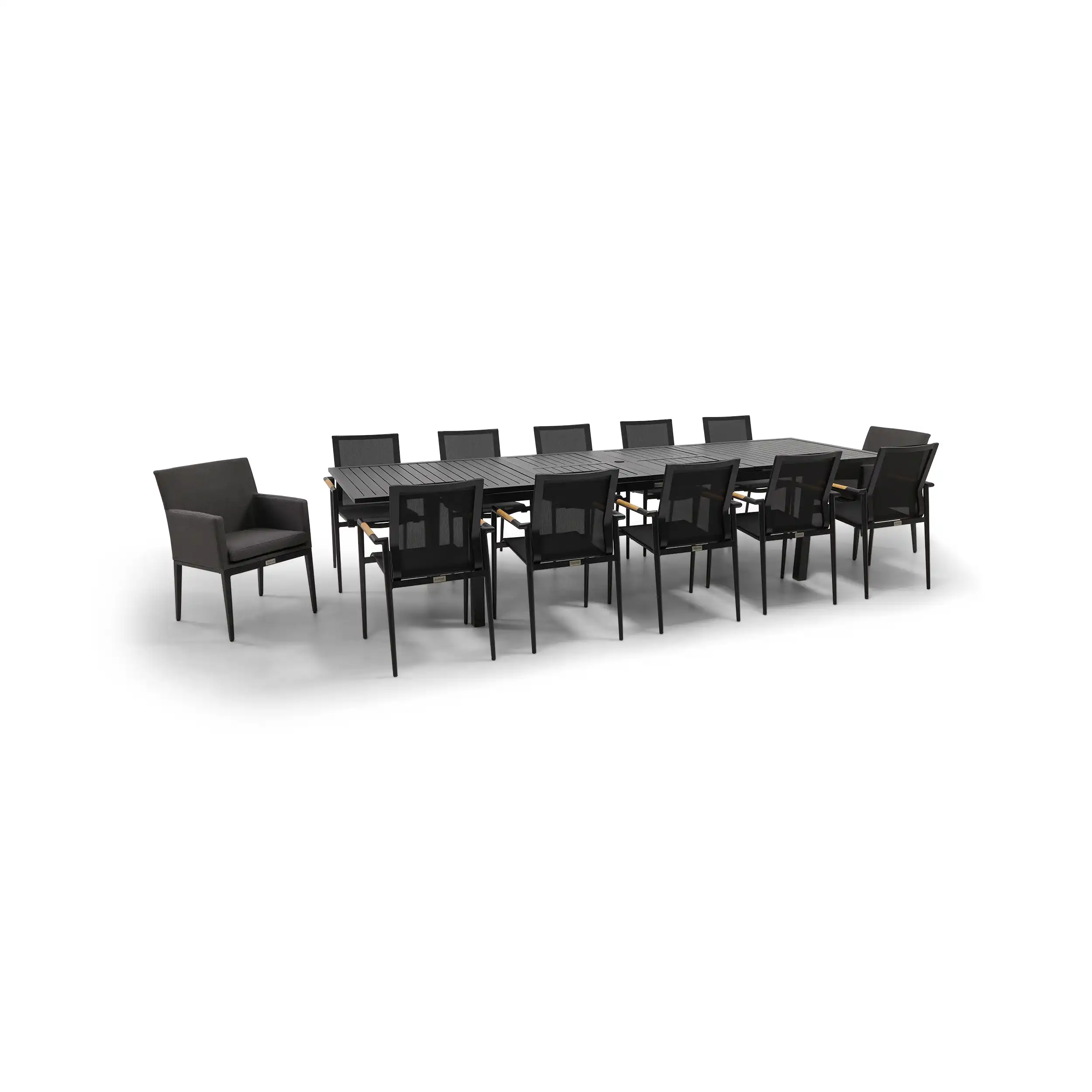 Capri 13 Piece Black Sling Dining Group - Image 4