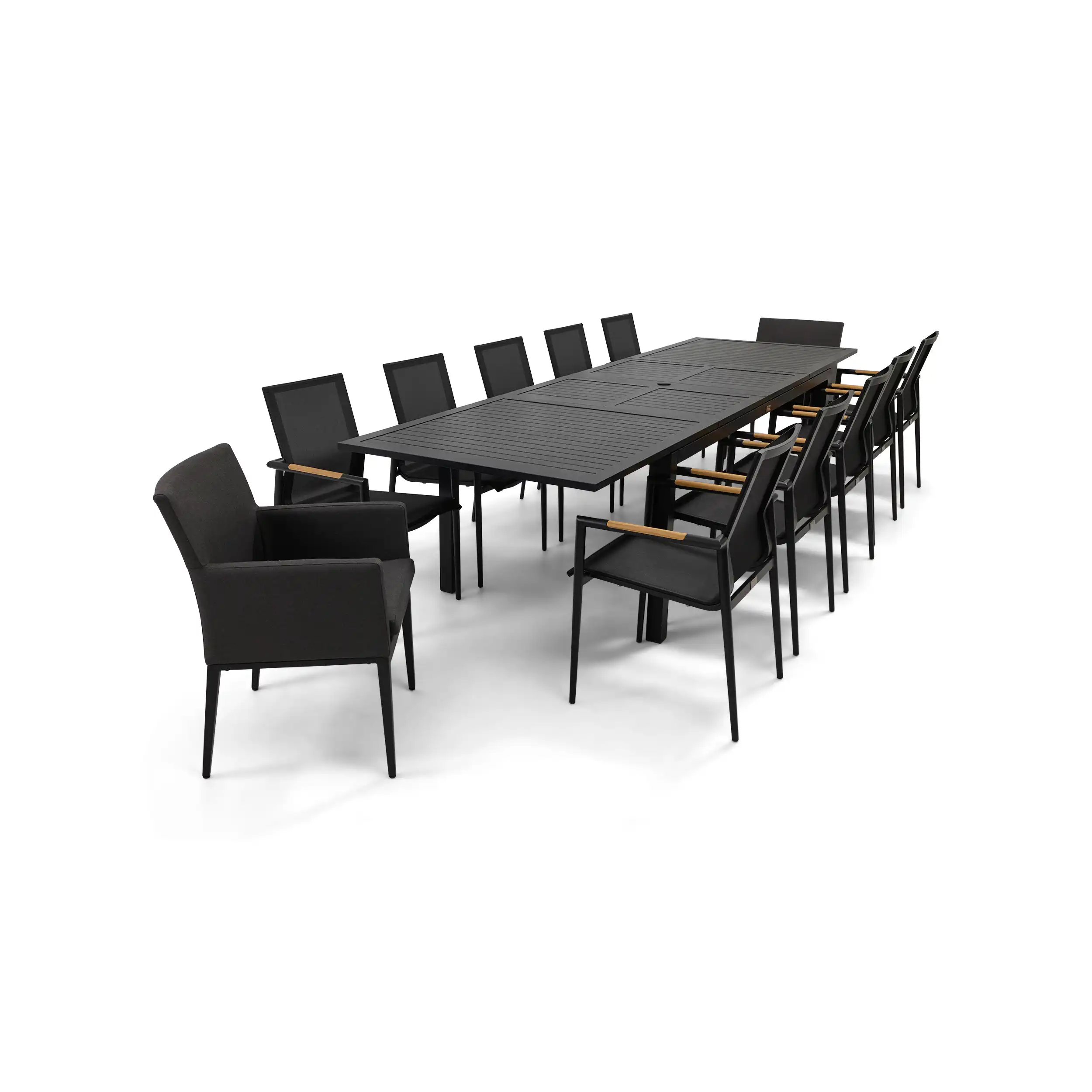 Capri 13 Piece Black Sling Dining Group - Image 5
