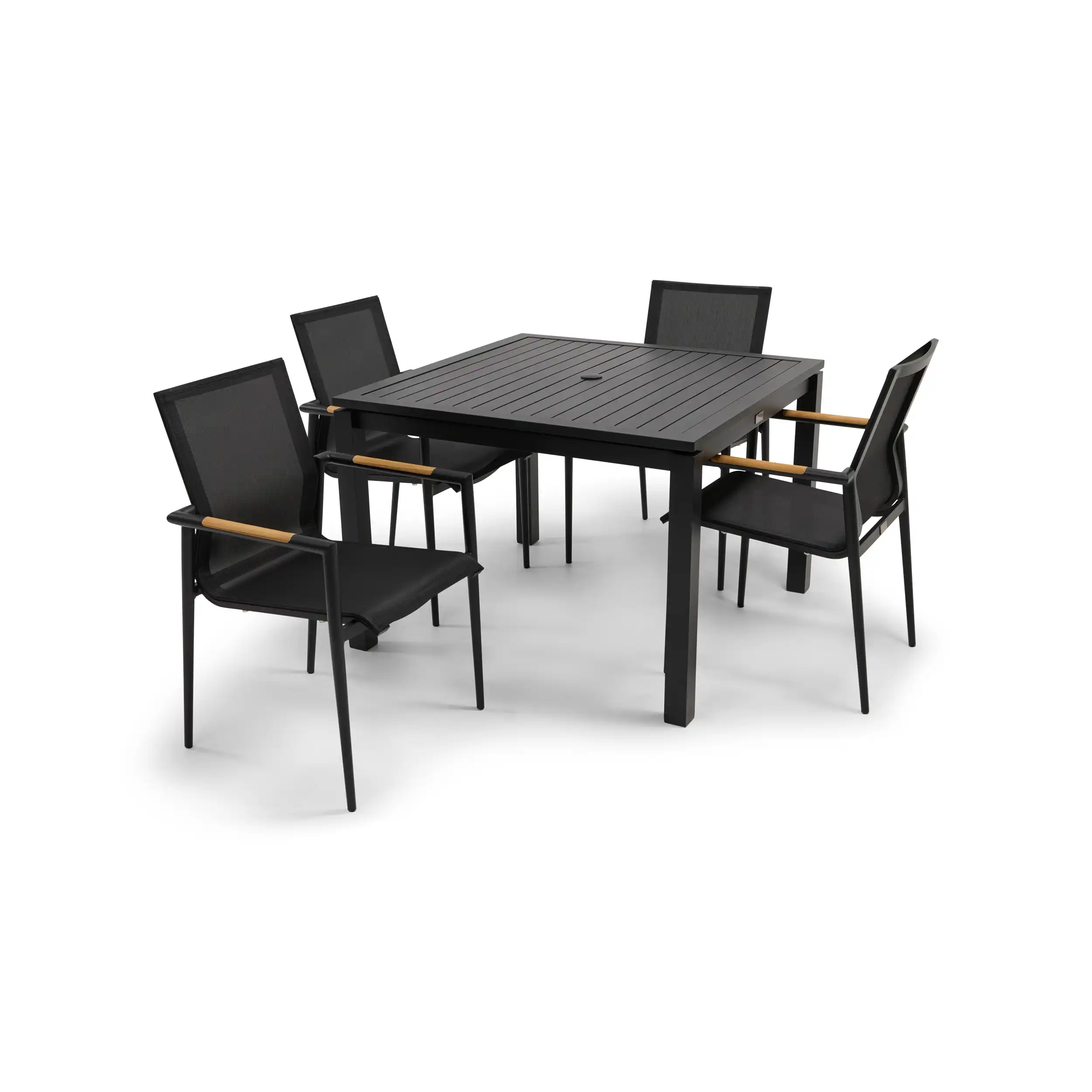 Capri 5 Piece Black Sling Dining Group - Image 3