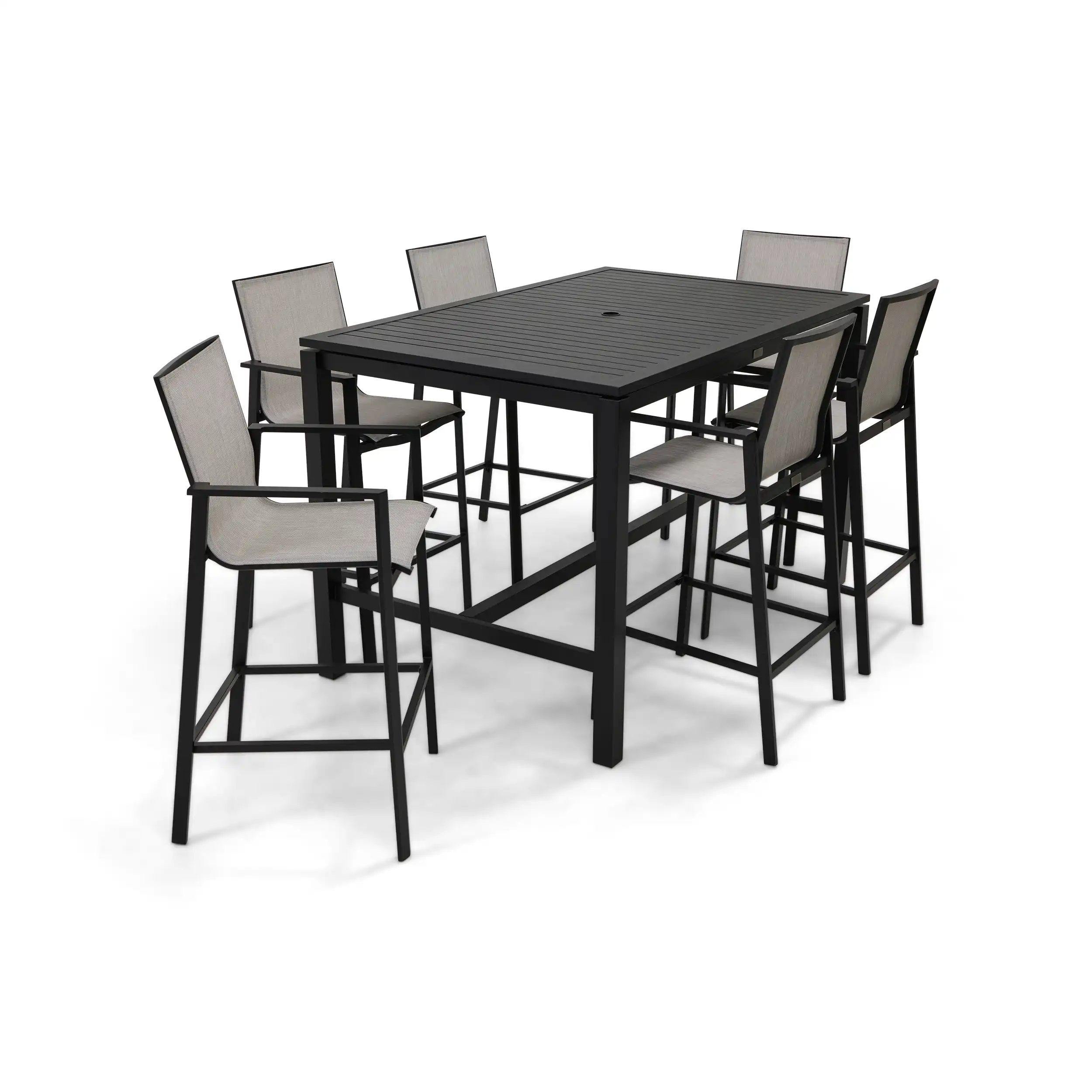 Mila 7 Piece Grey Sling Bar Height Group - Image 3