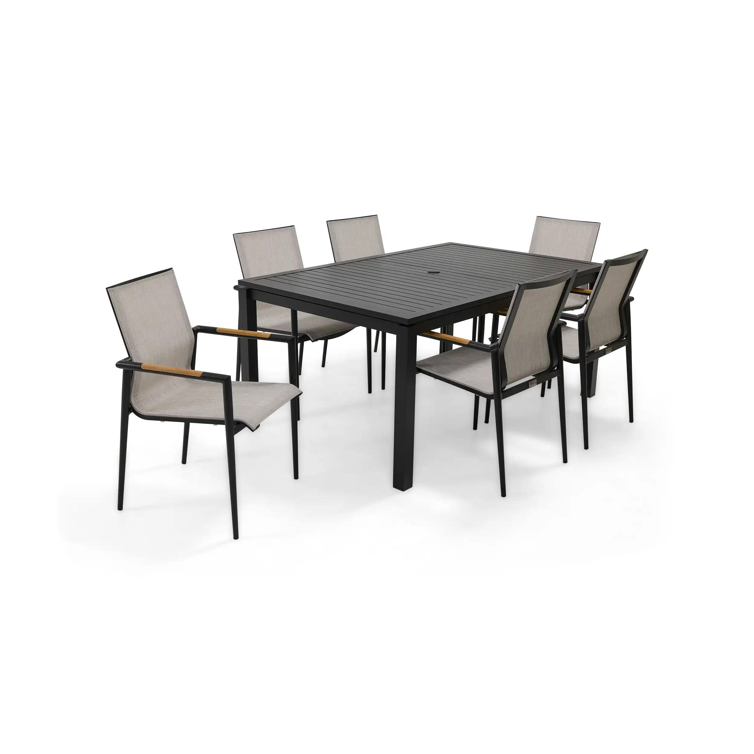 Capri 7 Piece Grey Sling Dining Group - Image 3