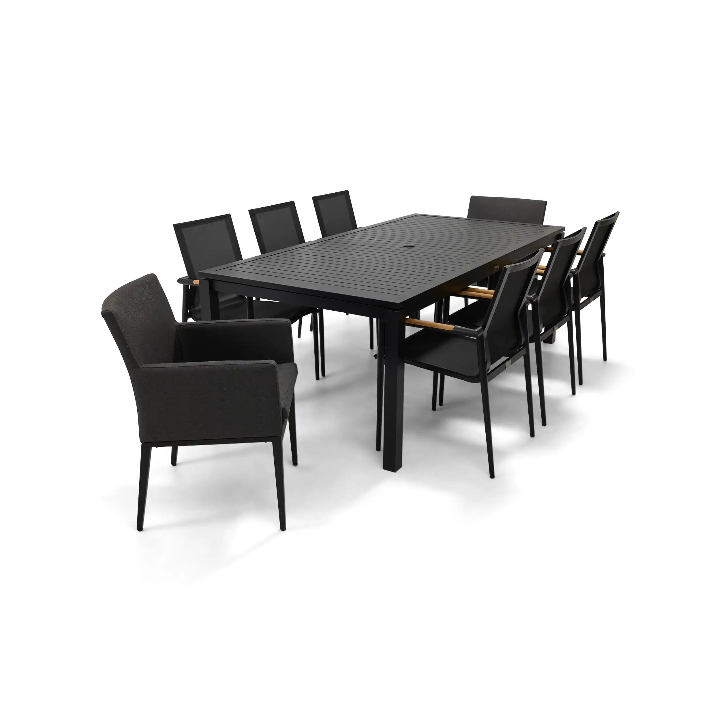 Capri 9 Piece Black Sling Dining Group - Image 5