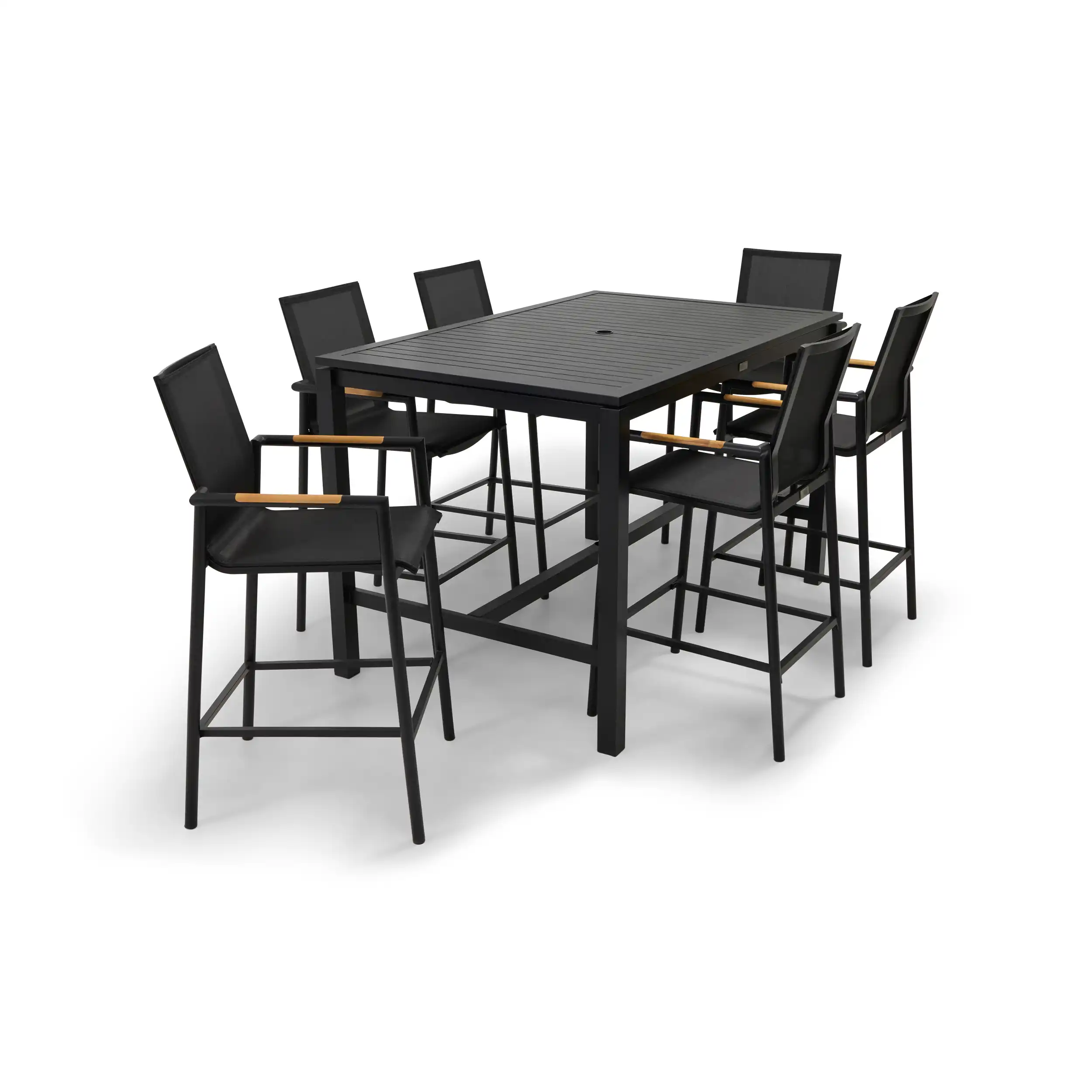 Capri 7 Piece Black Sling Bar Height Group - Image 3