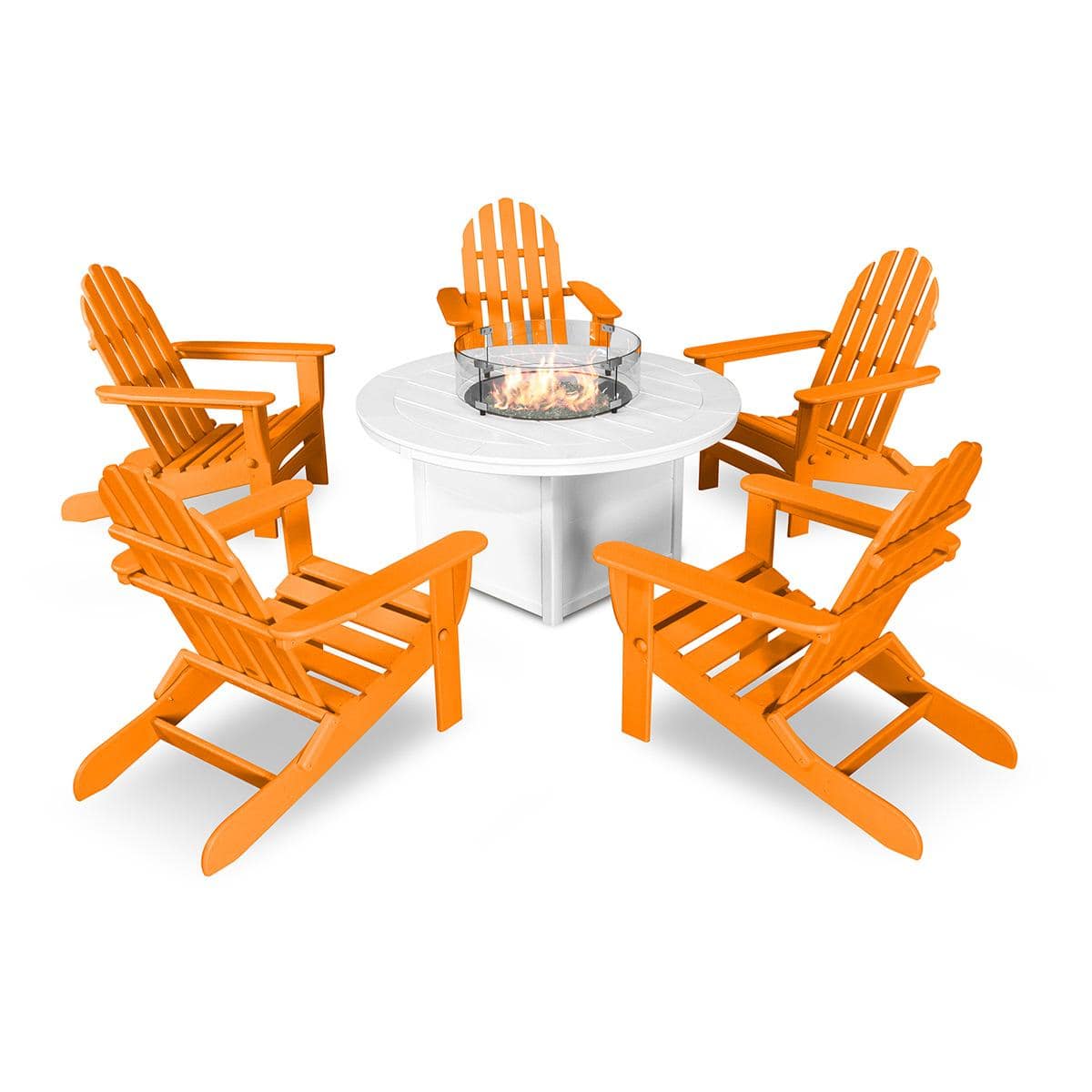 Classic Folding Adirondack 6 Piece Conversation Fire Pit Set - Image 10