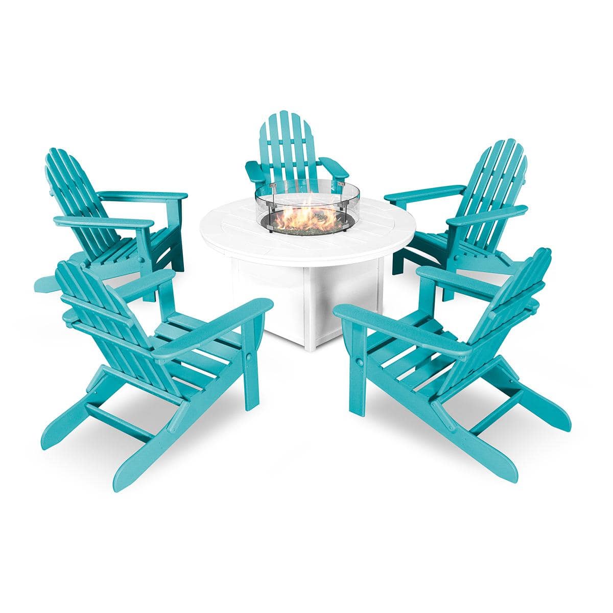 Classic Folding Adirondack 6 Piece Conversation Fire Pit Set - Image 13
