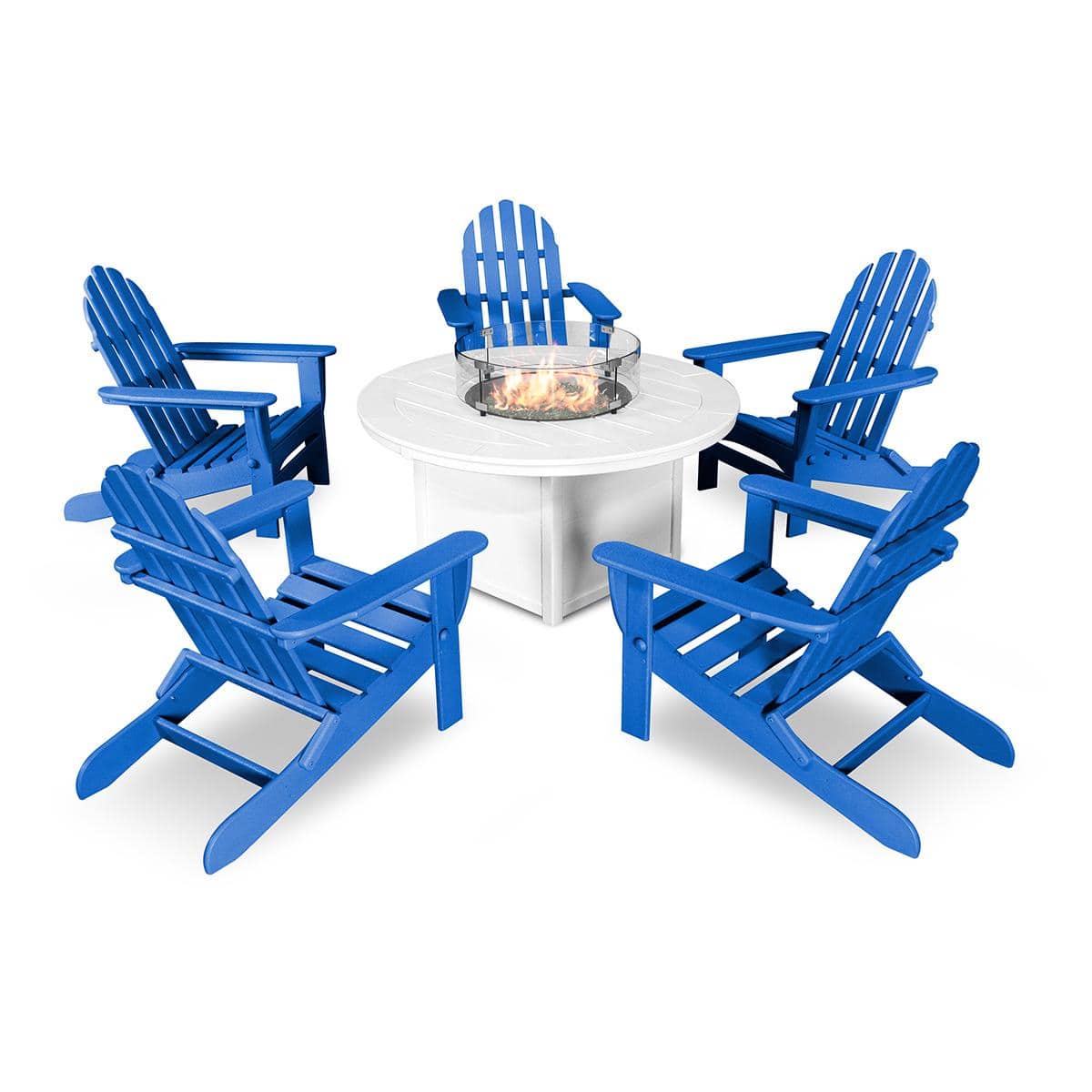 Classic Folding Adirondack 6 Piece Conversation Fire Pit Set - Image 14