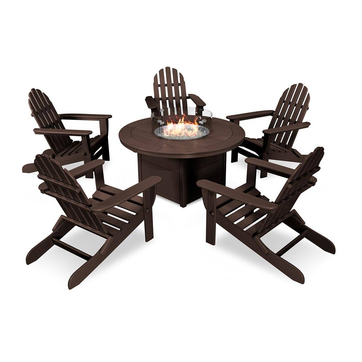 Classic Folding Adirondack 6 Piece Conversation Fire Pit Set - Image 6
