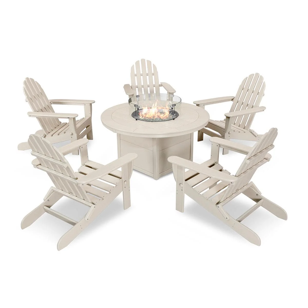 Classic Folding Adirondack 6 Piece Conversation Fire Pit Set - Image 8