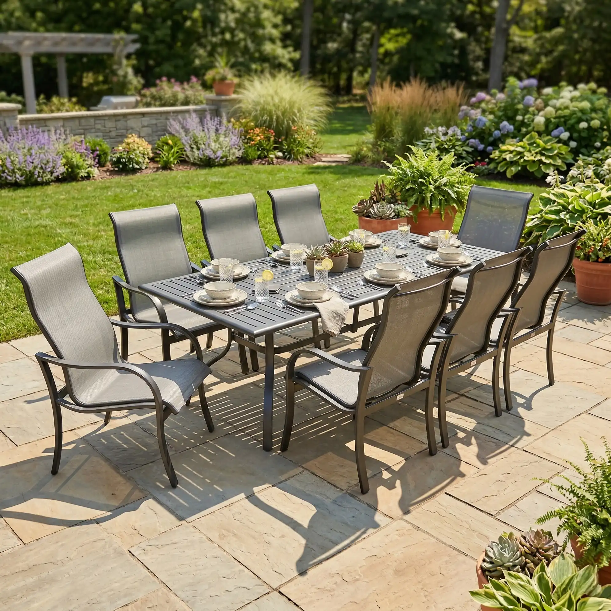 Coastline 11 Piece Black Dining Group W/ 44"x112" Rect. Table